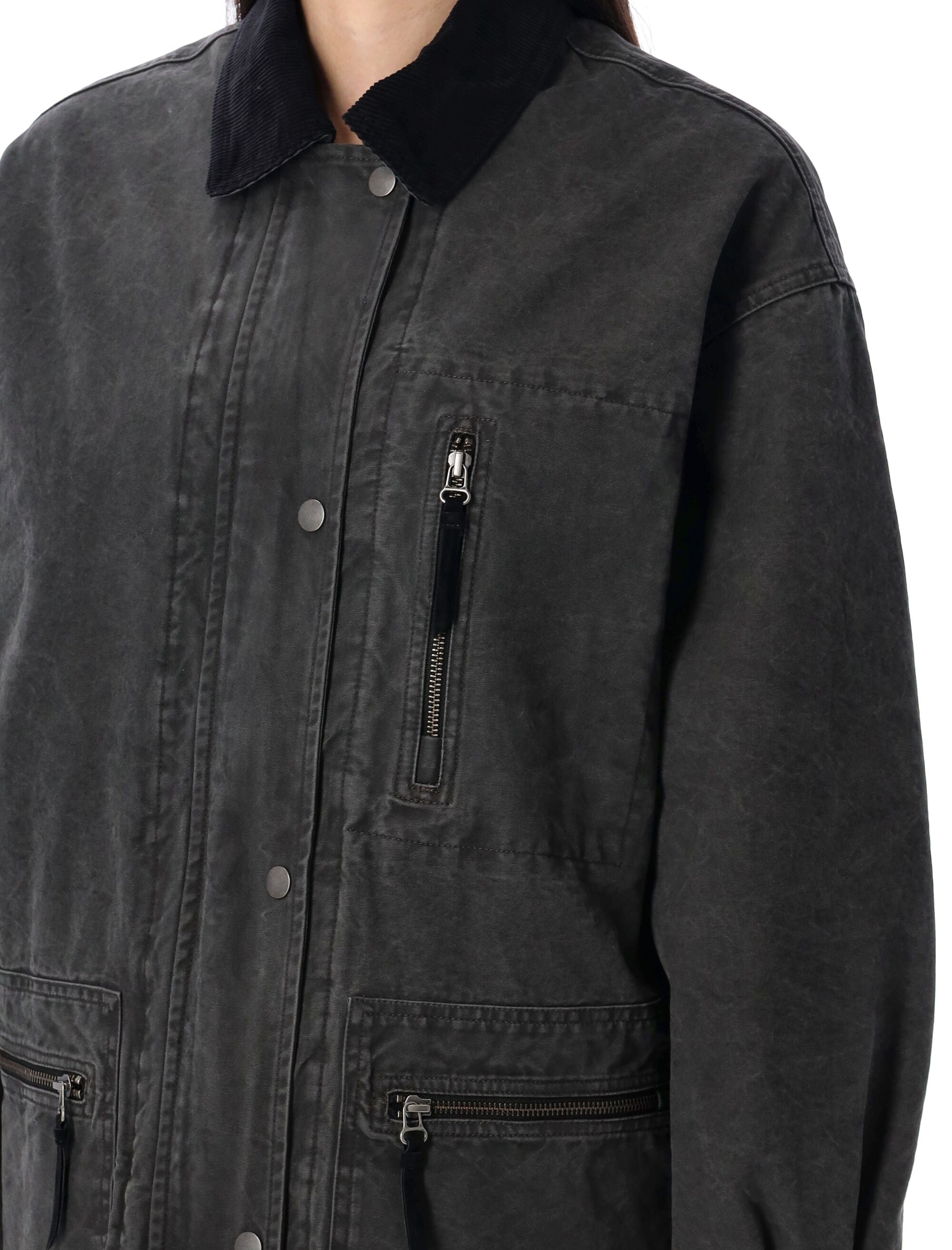 ISABEL MARANT ETOILE Relaxed Fit Coated Cotton Jacket Size 36