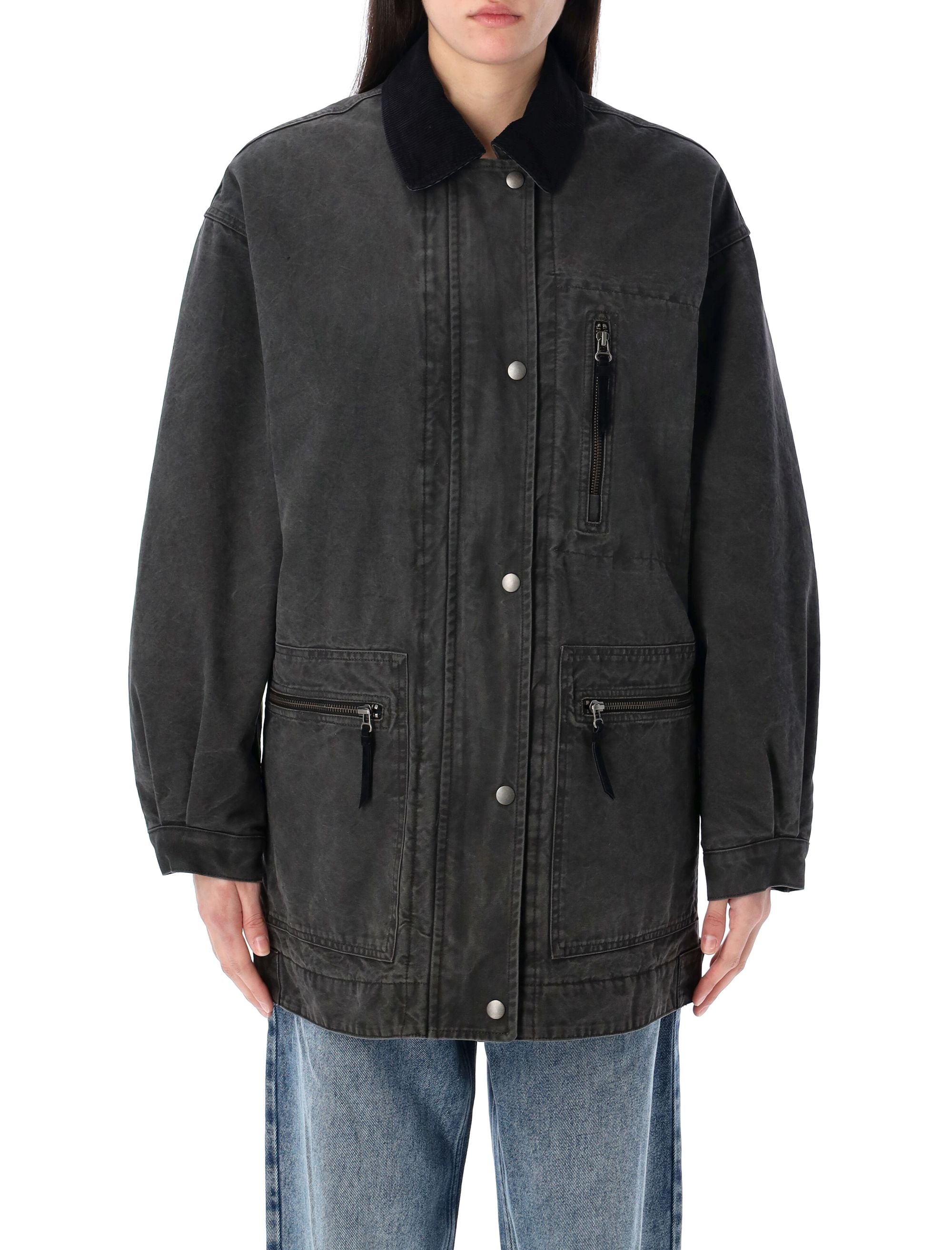 ISABEL MARANT ETOILE Relaxed Fit Coated Cotton Jacket Size 36