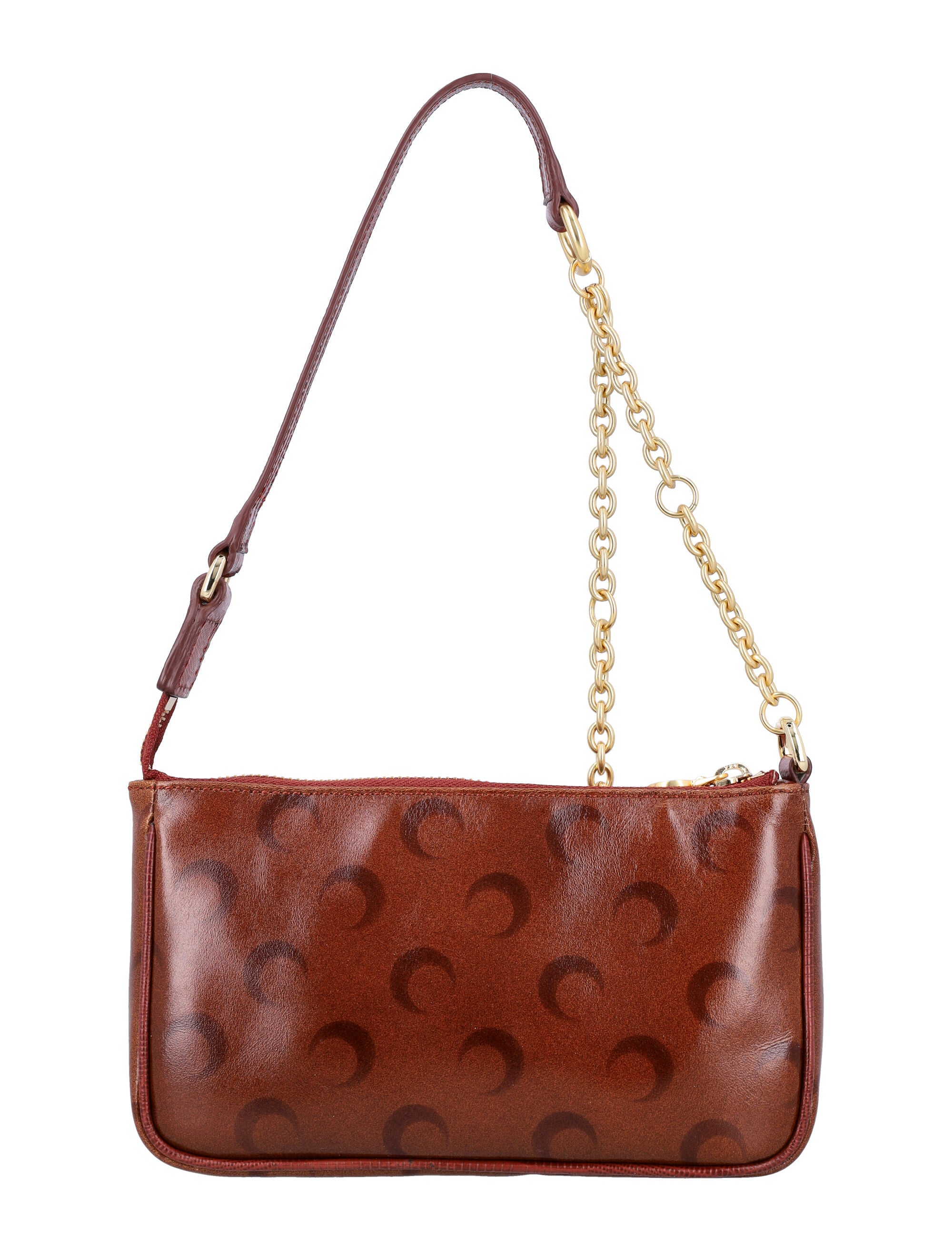 MARINE SERRE Mini Moon Print Leather Bag with Adjustable Strap
