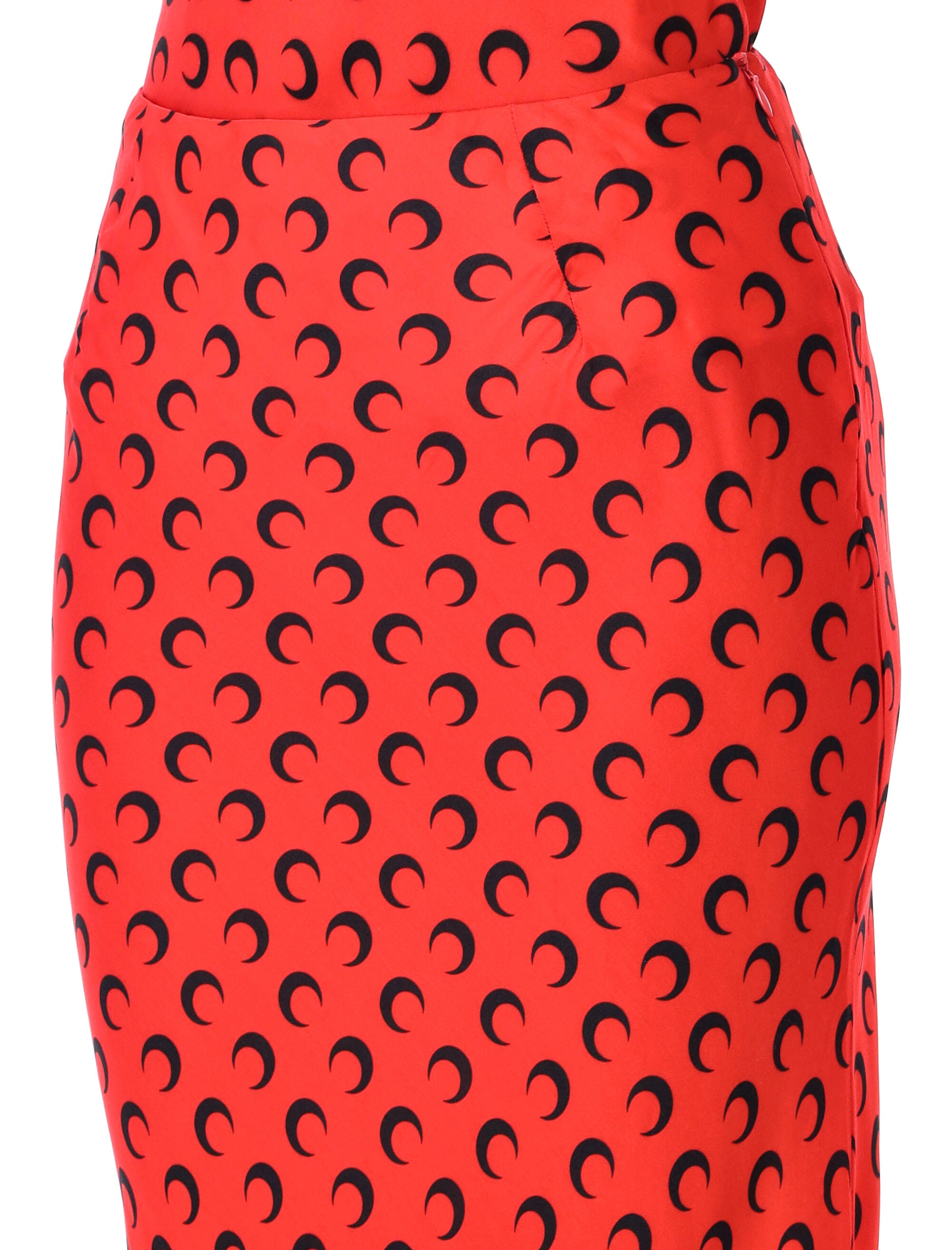 MARINE SERRE Flared Hem Moon Satin Midi Skirt - Size 36