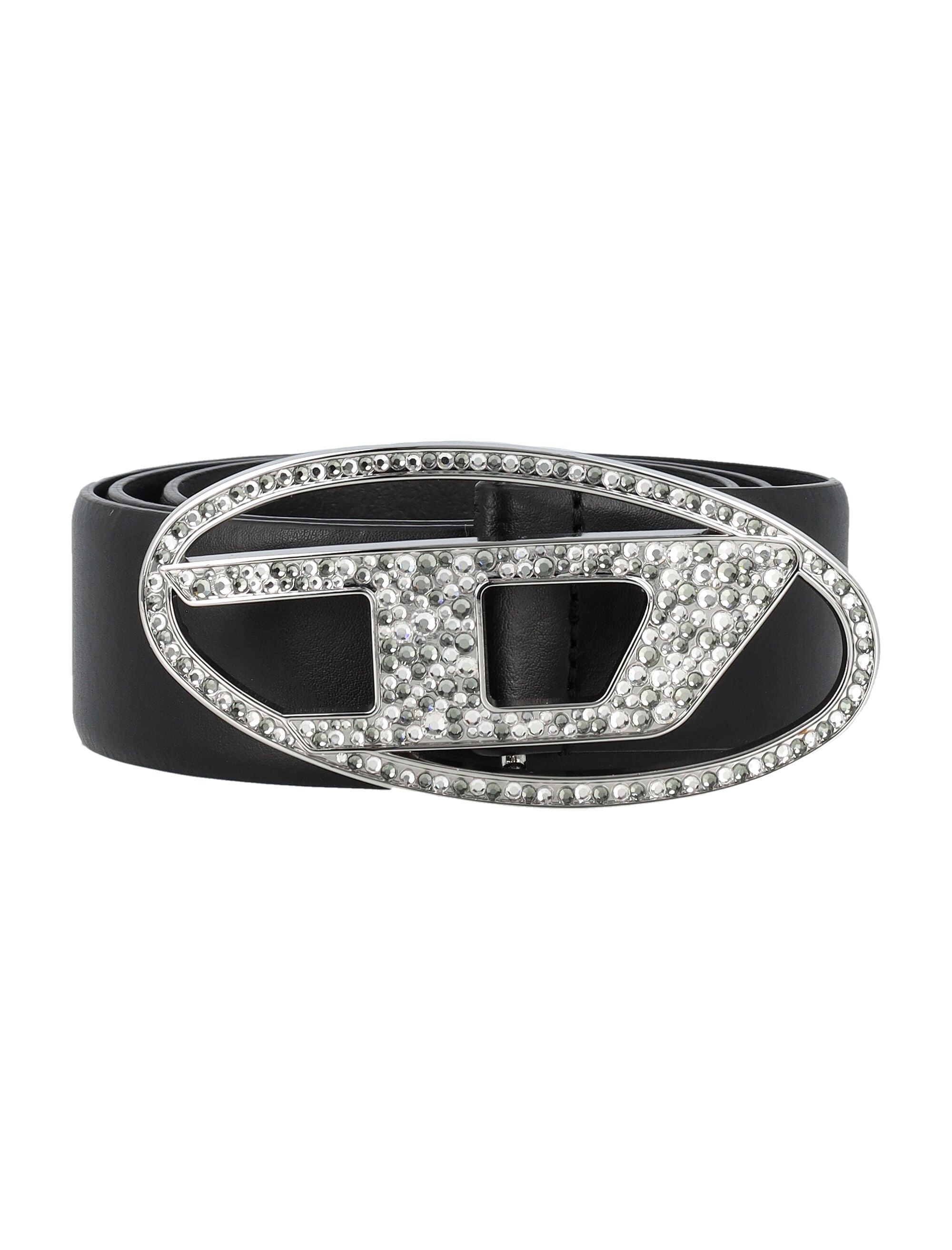 DIESEL B-1DR Strass Leather Belt - 4cm Height