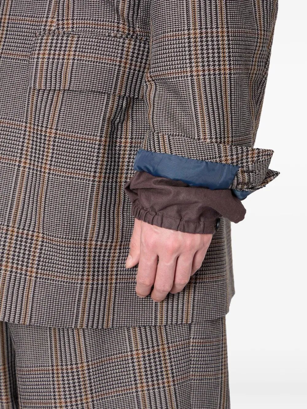 KOLOR Men's Split Double Breasted Wool Blend Jacket