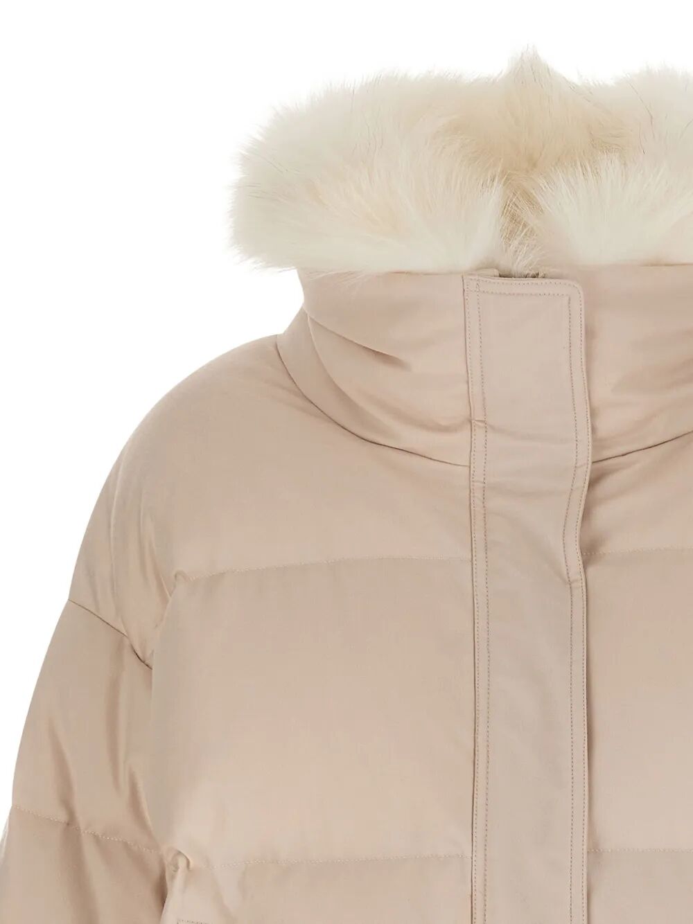 YVES SALOMON Women's Down Jacket with Fur Collar and Gloves - FW25