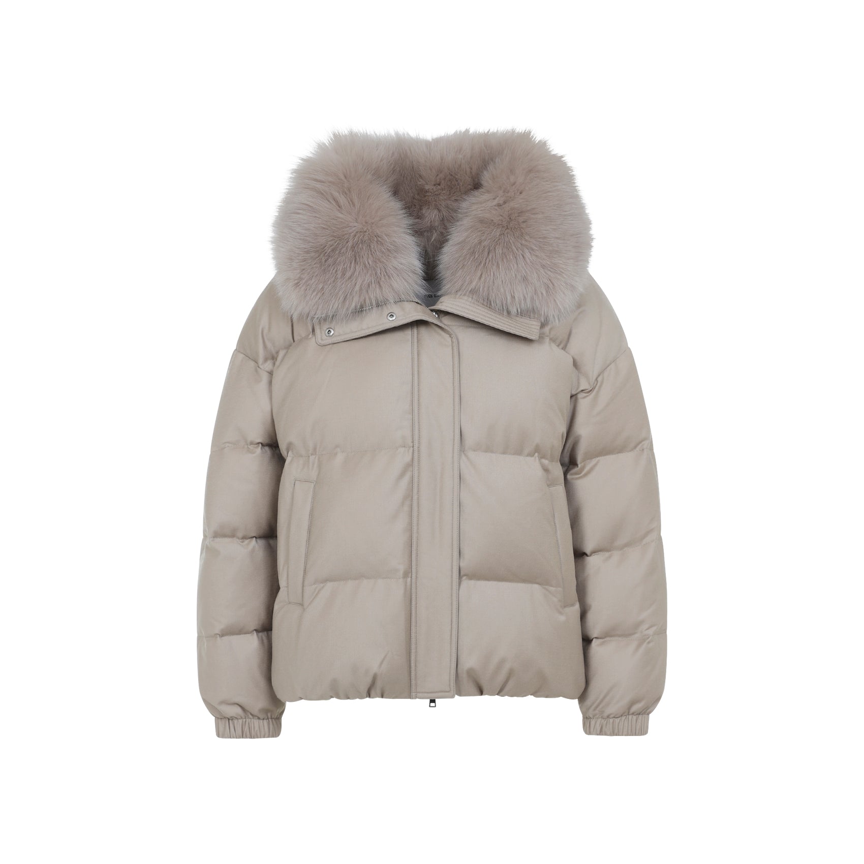 YVES SALOMON Mini Down Jacket with Detachable Mink Collar