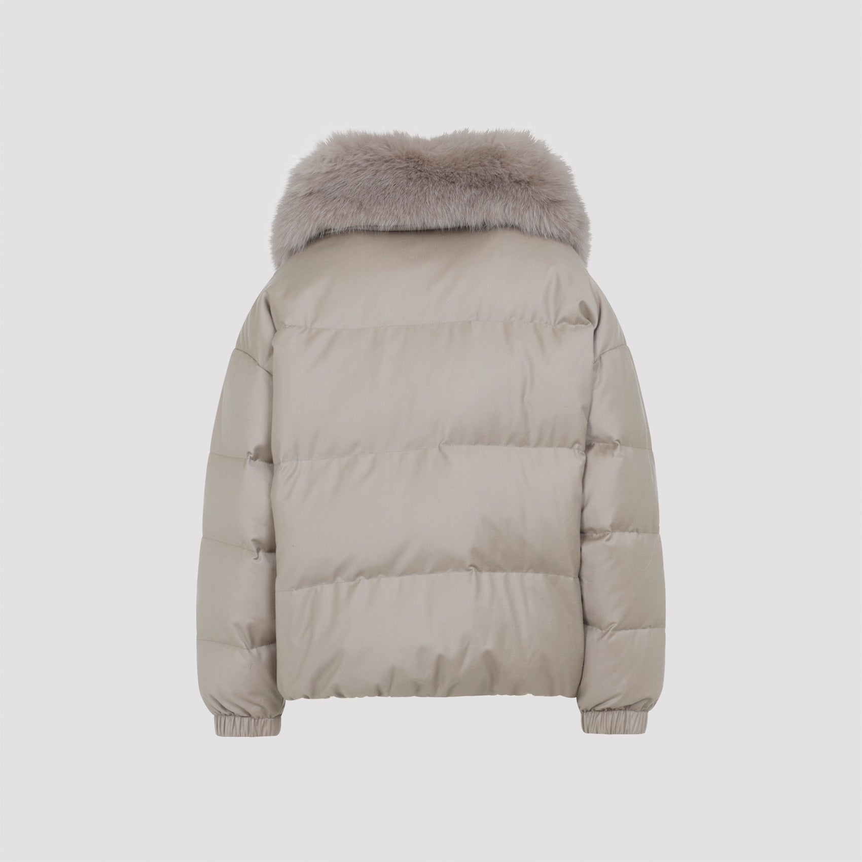 YVES SALOMON Mini Down Jacket with Detachable Mink Collar