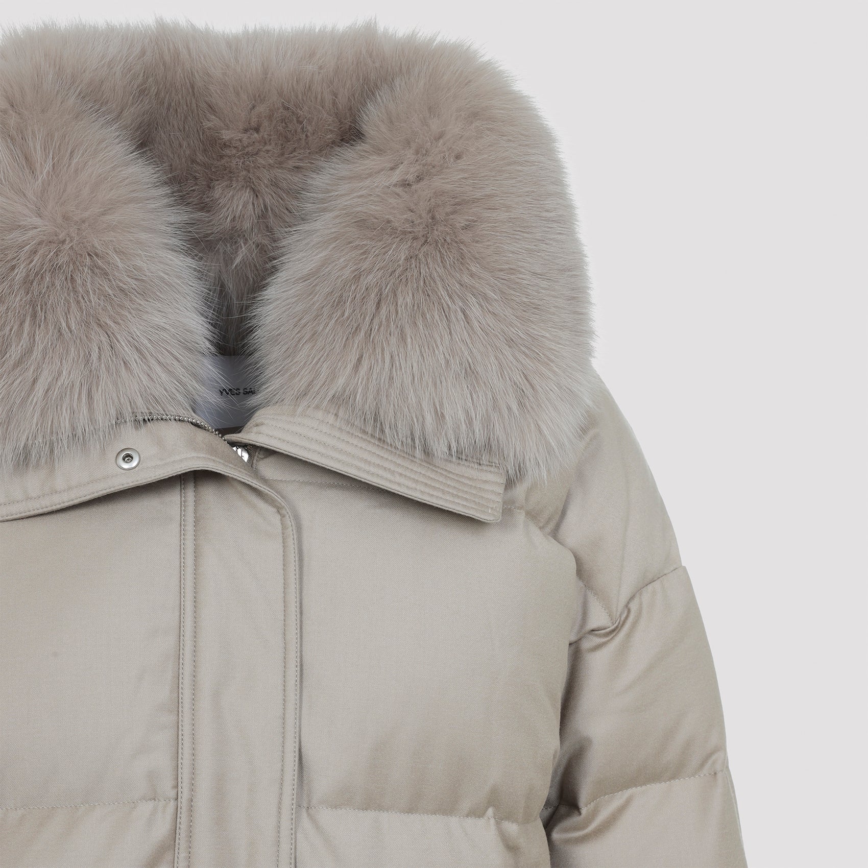 YVES SALOMON Mini Down Jacket with Detachable Mink Collar