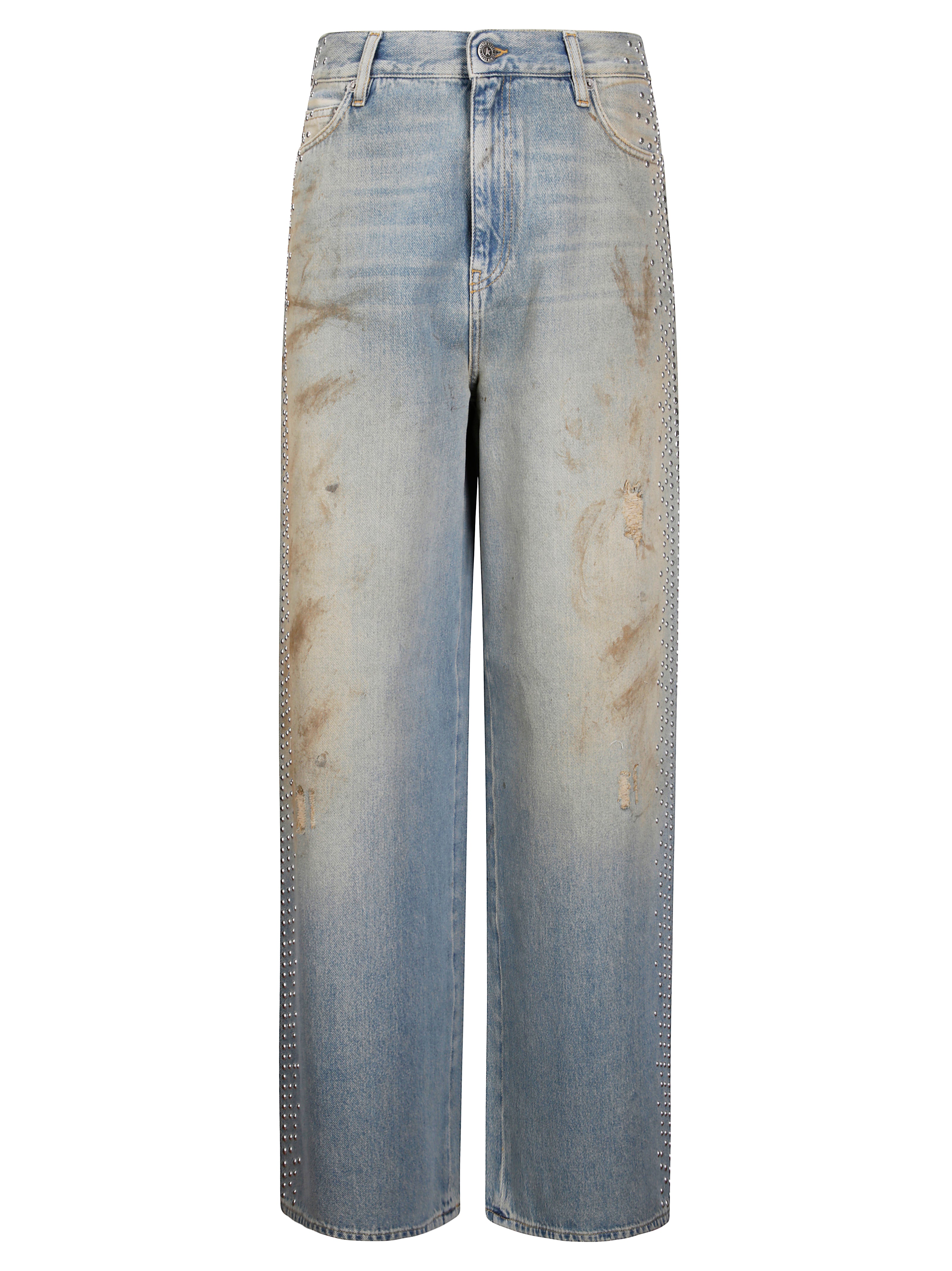 GOLDEN GOOSE Boyfriend Denim Jeans with Stud Detail