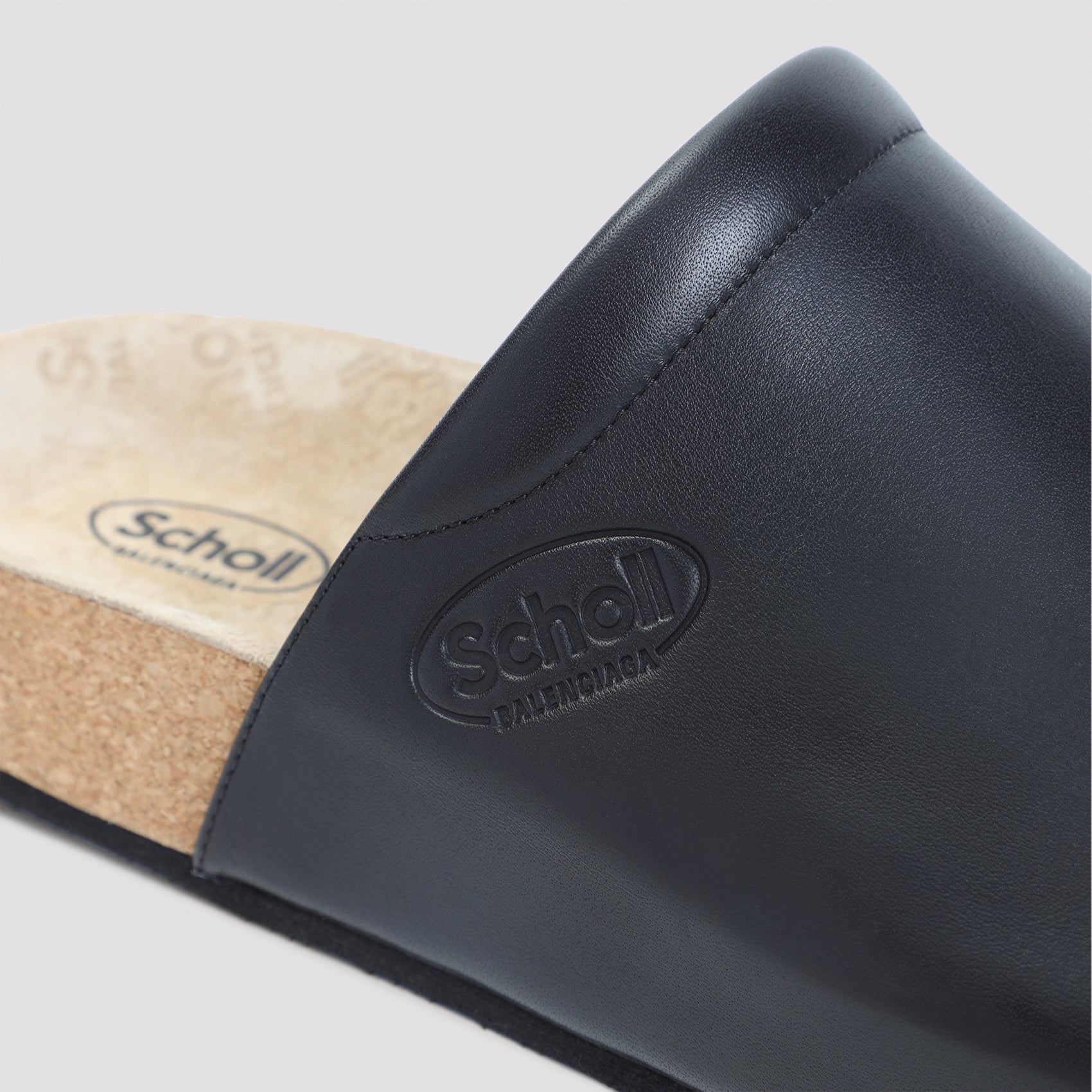 BALENCIAGA Men's Leather School Flat Mules