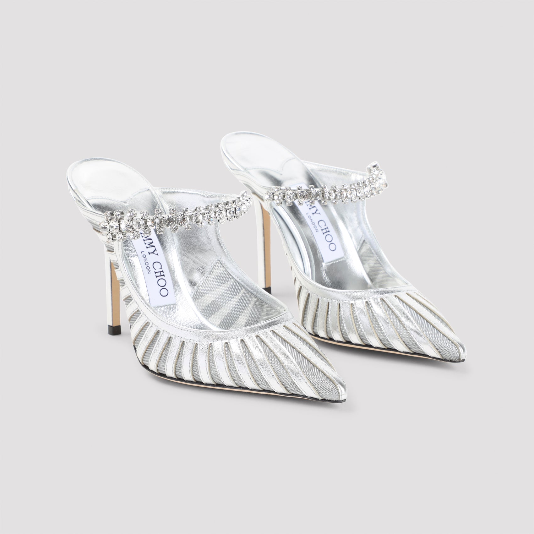 JIMMY CHOO Bing 100 Metallic Leather Pumps