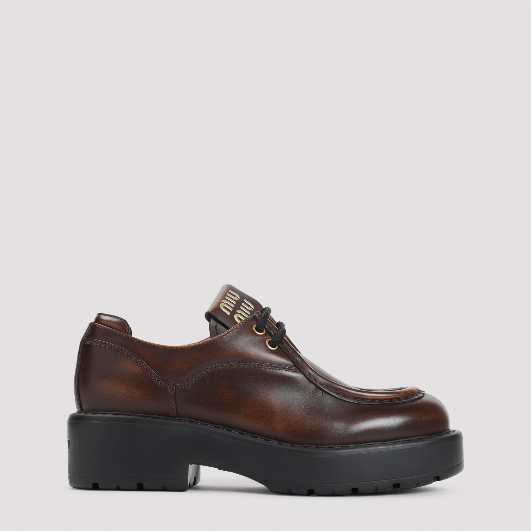 MIU MIU Premium Laced Leather Shoes for Men