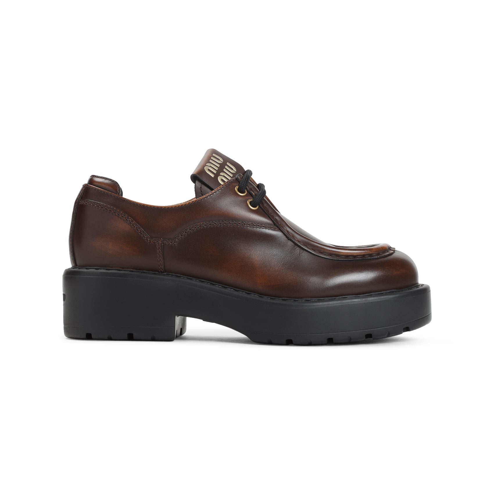 MIU MIU Premium Laced Leather Shoes for Men