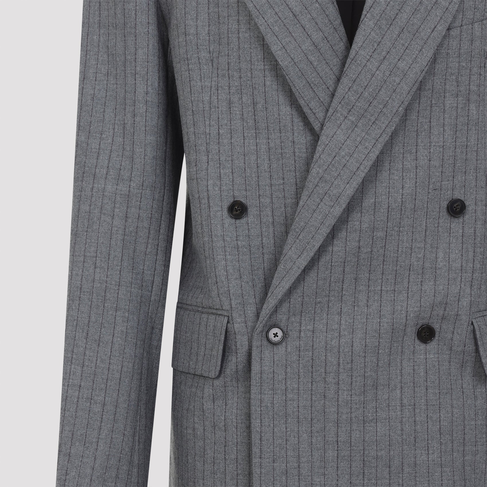 THE FRANKIE SHOP Double Breasted Pinstripe Blazer