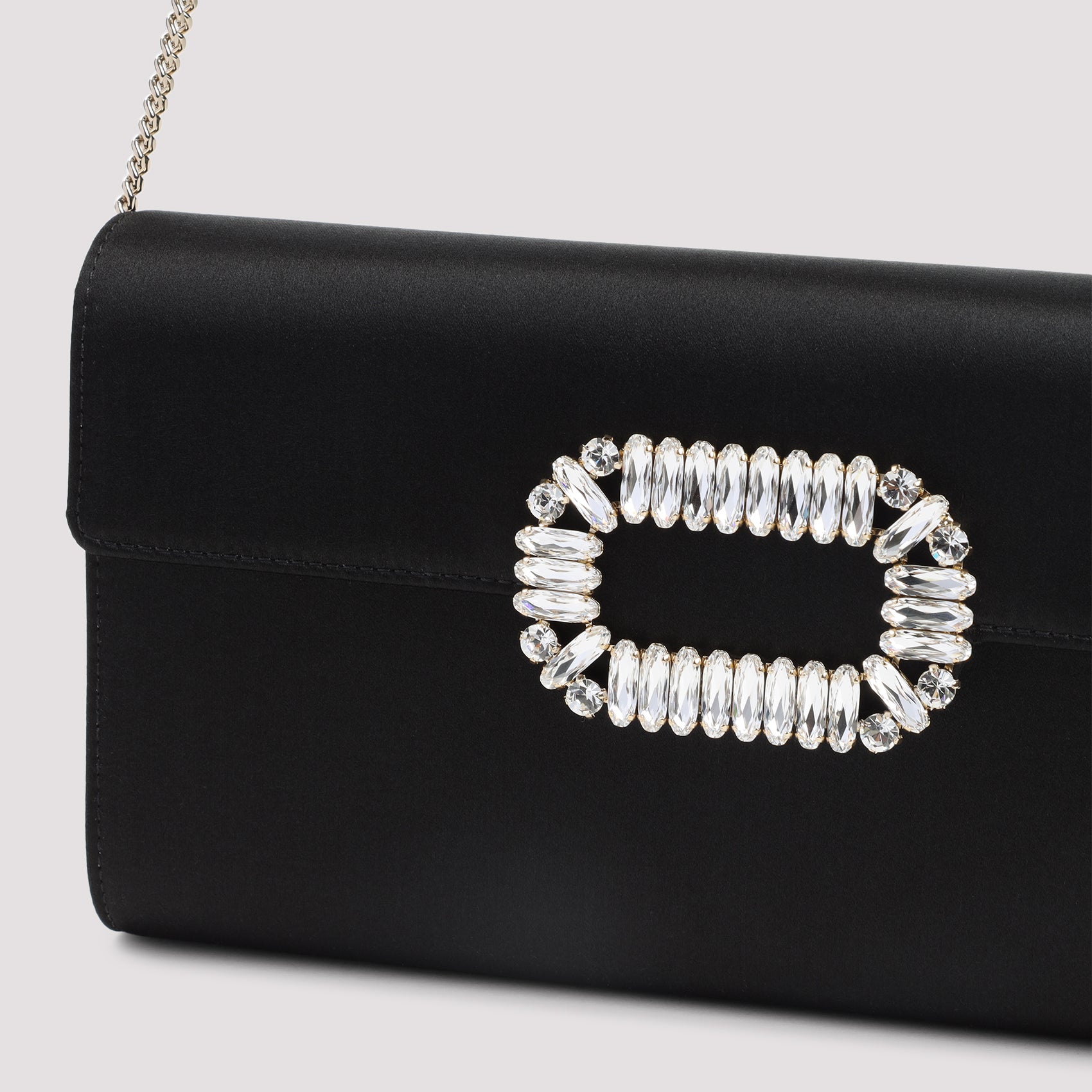 ROGER VIVIER Mini Envelope Flap Clutch with Crystal Buckle