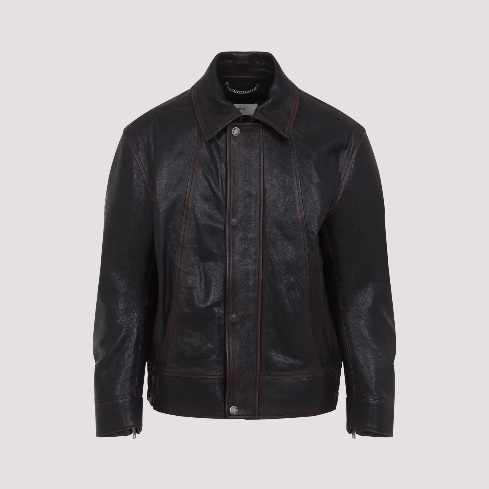 GOLDEN GOOSE Luxury Bomber Jacket in Premium Nappa Leather