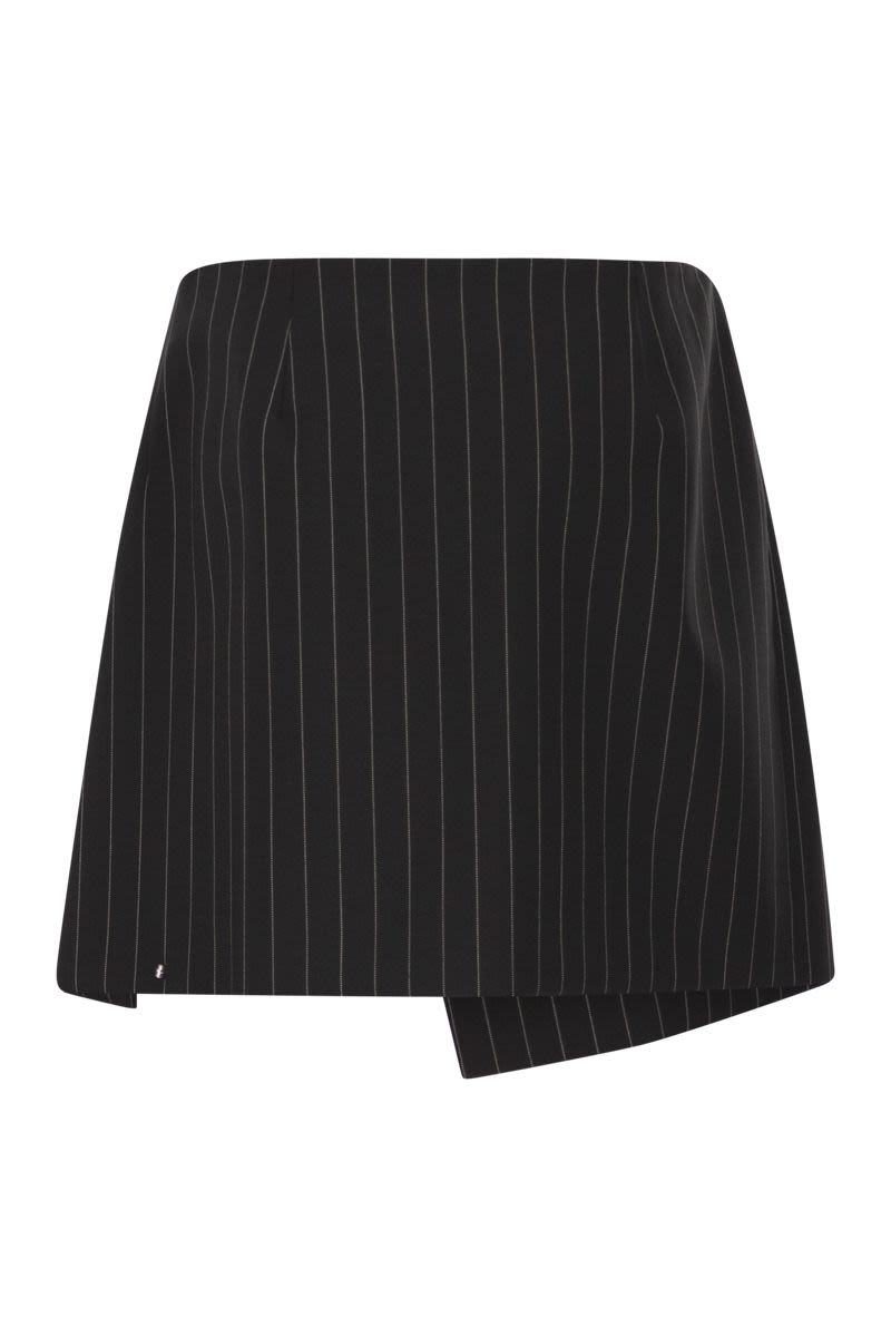 MAX MARA SPORTMAX Pinstriped Wrap Mini Skirt