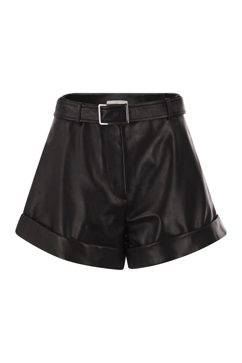 MAX MARA SPORTMAX Tailored Mini Leather Bermuda Shorts