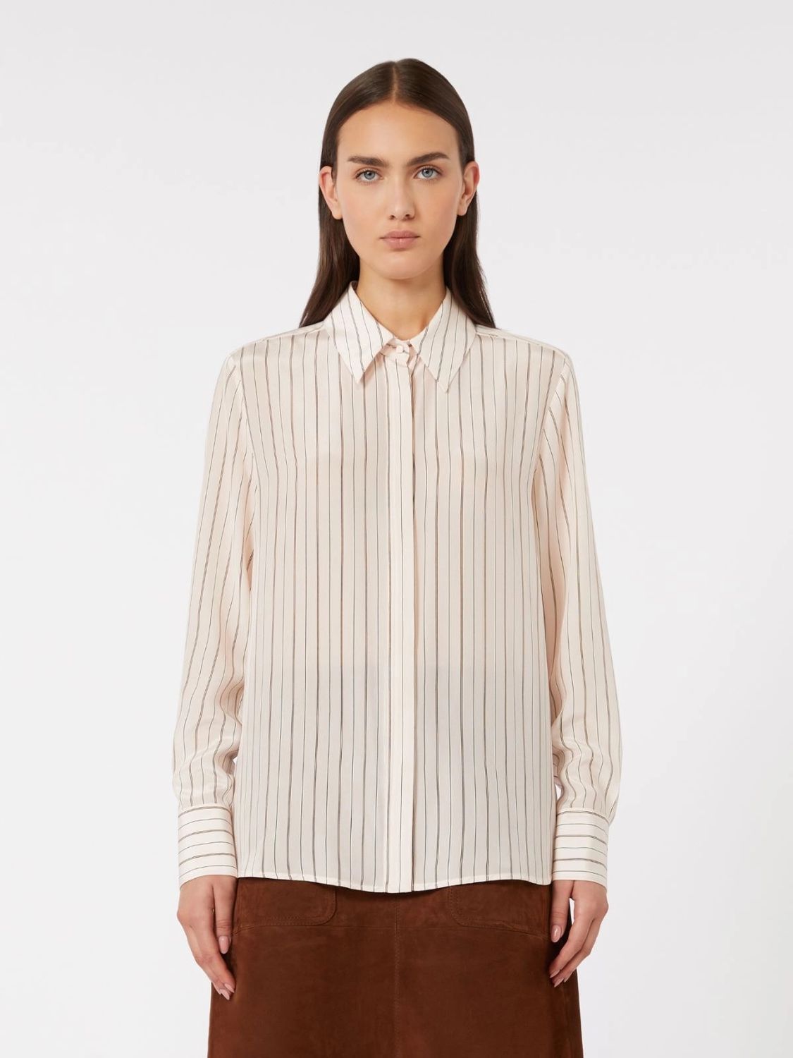 MAX MARA STUDIO Elegant Mini Silk Flirt Shirt