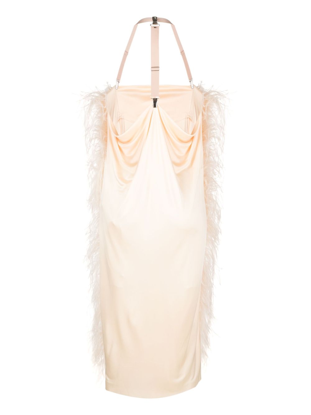 MAX MARA SPORTMAX Feathered Mini Dress with Draped Detailing