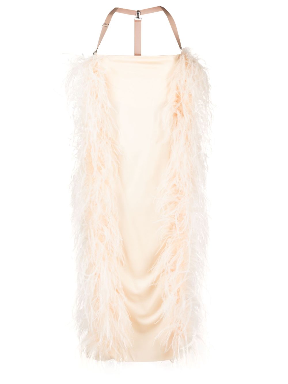 MAX MARA SPORTMAX Feathered Mini Dress with Draped Detailing