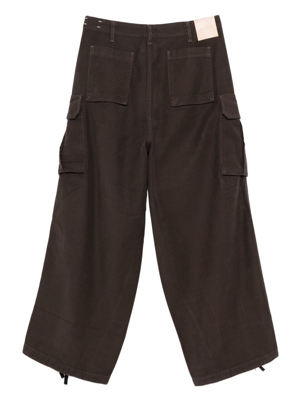 ALYSI Womens Cargo Trousers with Button Fly and Belt Loops