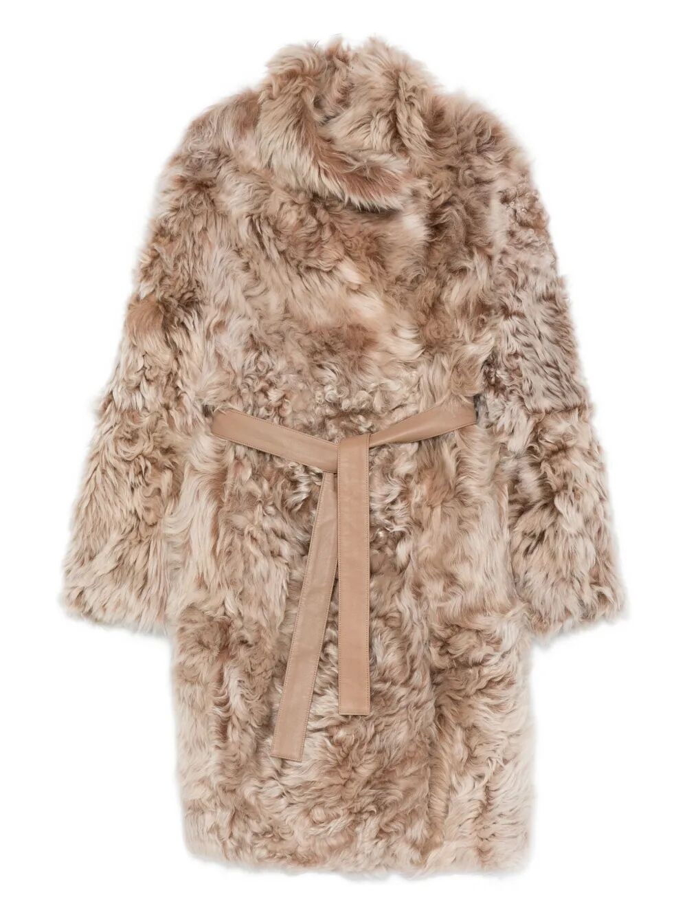 YVES SALOMON Elegant 95CM Lamb Fur Jacket for Women