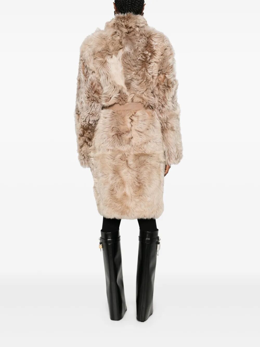 YVES SALOMON Elegant 95CM Lamb Fur Jacket for Women