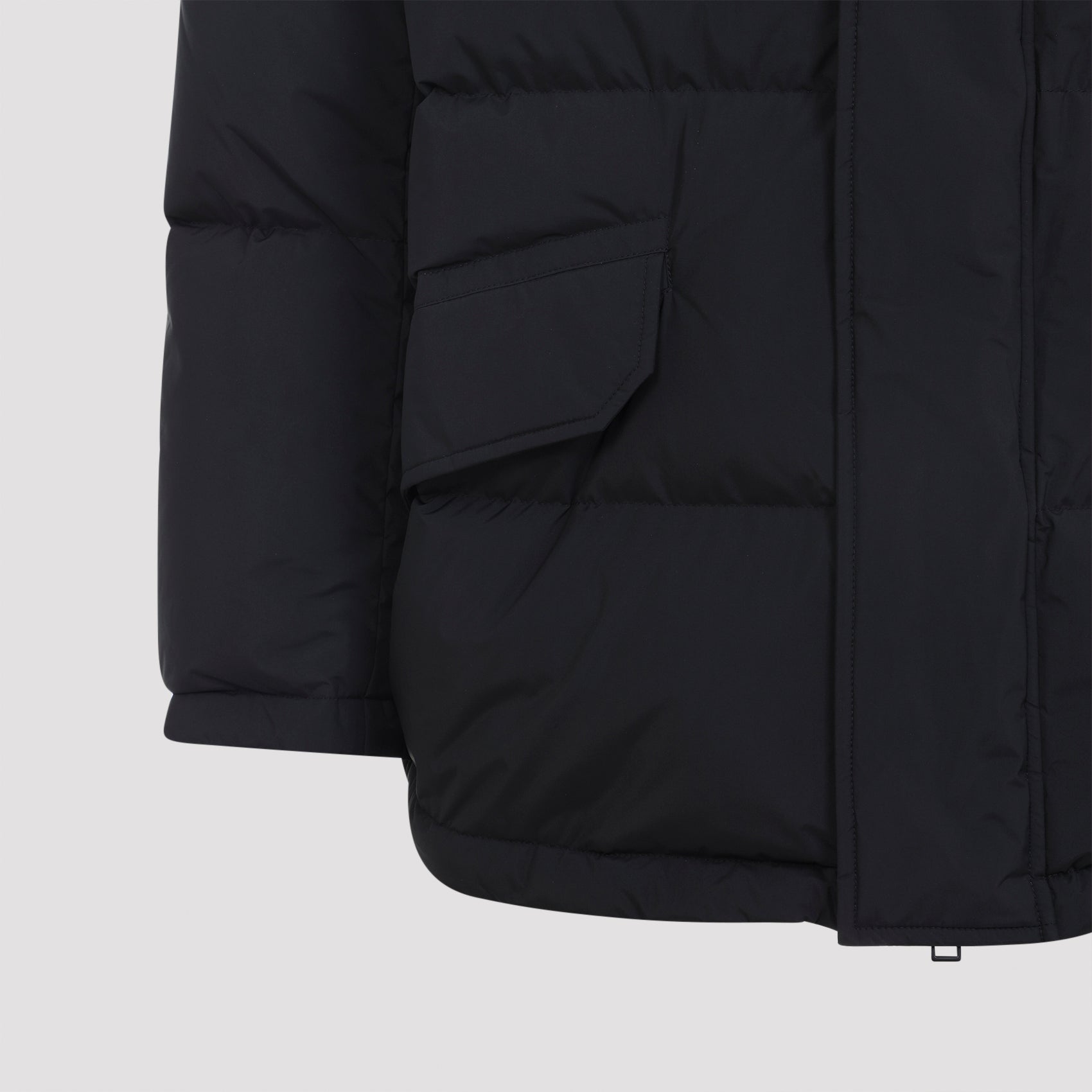YVES SALOMON Men's Lamb Leather Down Jacket with Detachable Hood