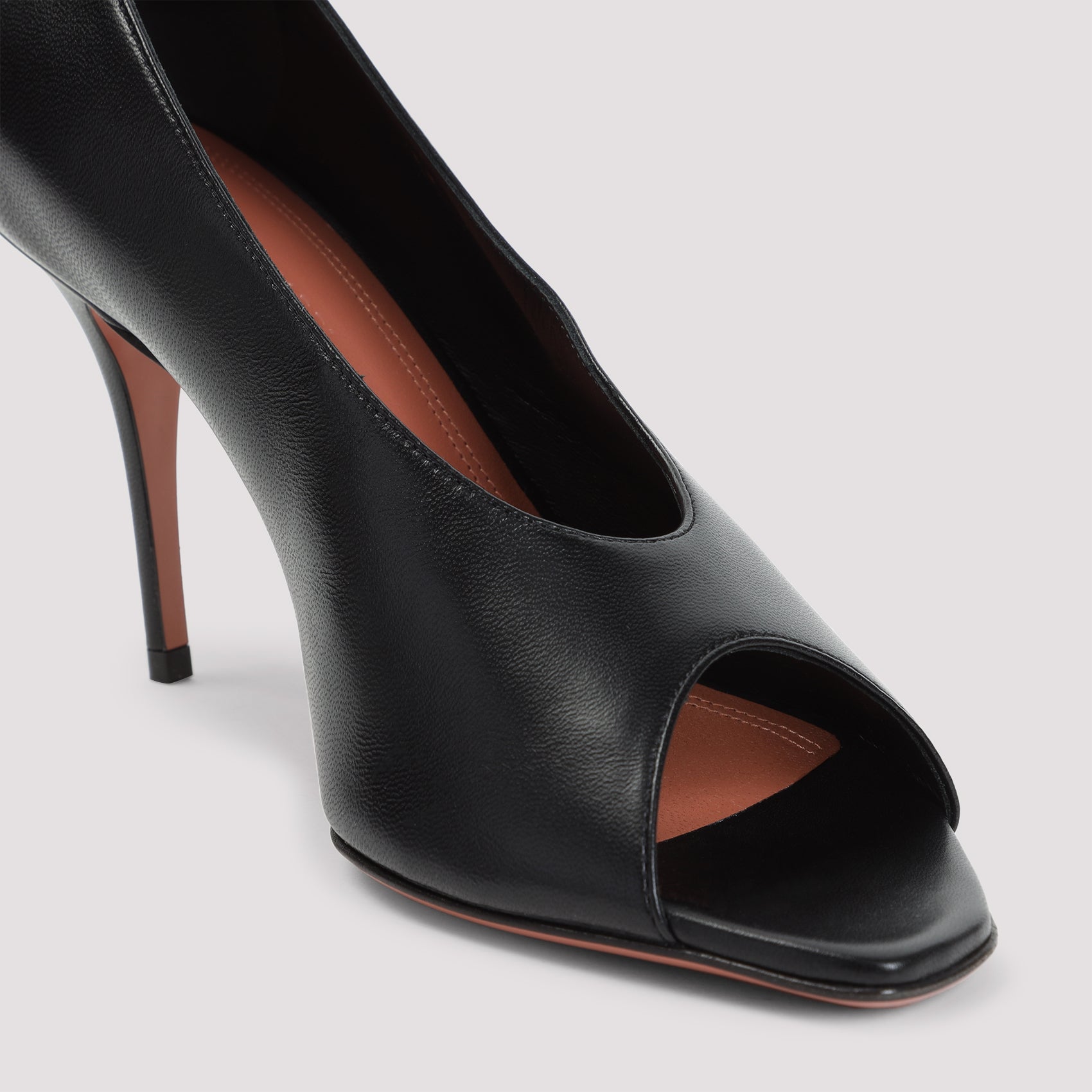 AMINA MUADDI Julianne 90 Peep Toe Nappa Pumps