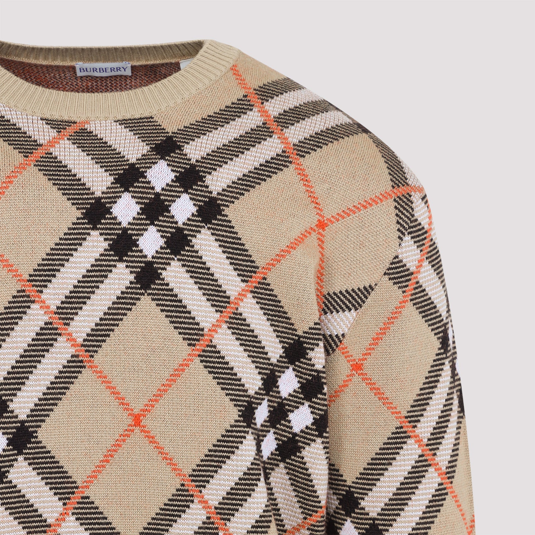 BURBERRY Check Pullover for Men SS25