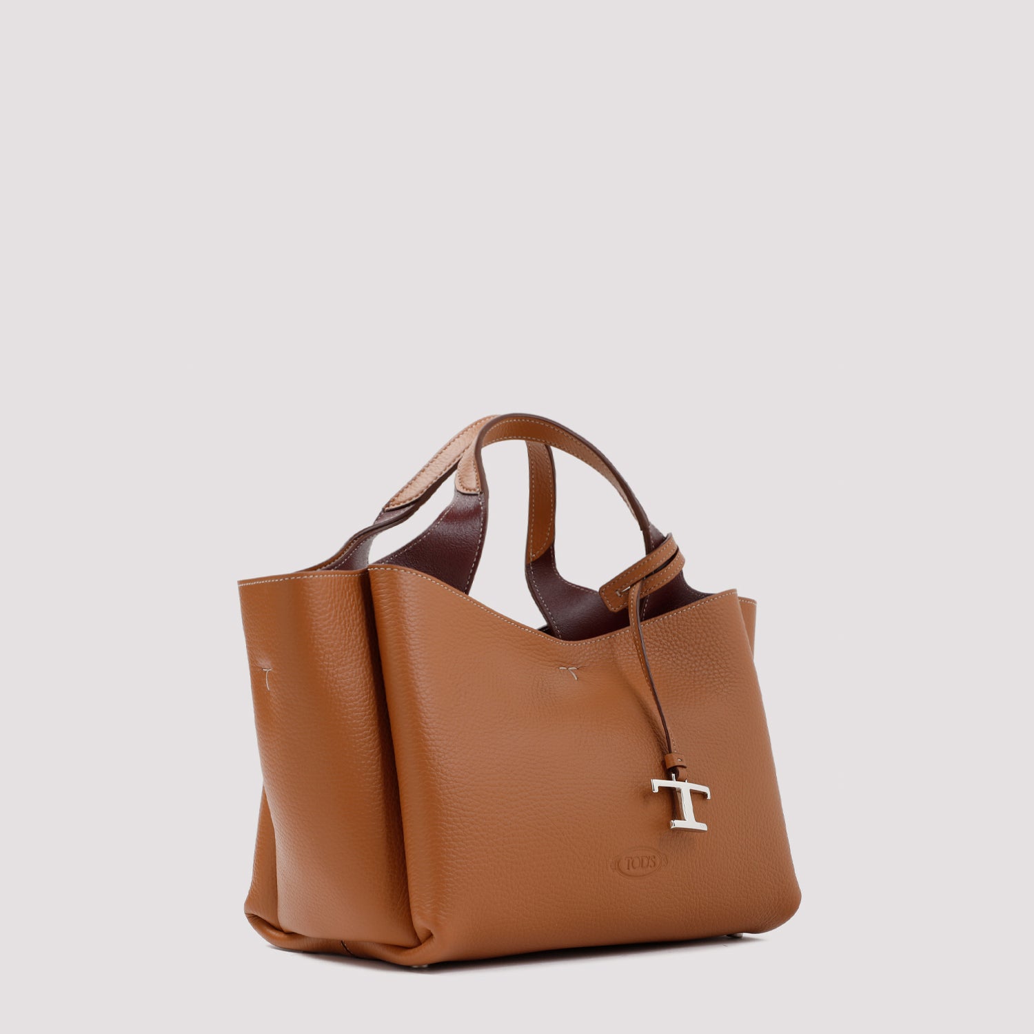 TOD`S Grained Leather Bauletto Handbag - W:26cm H:20cm D:17cm