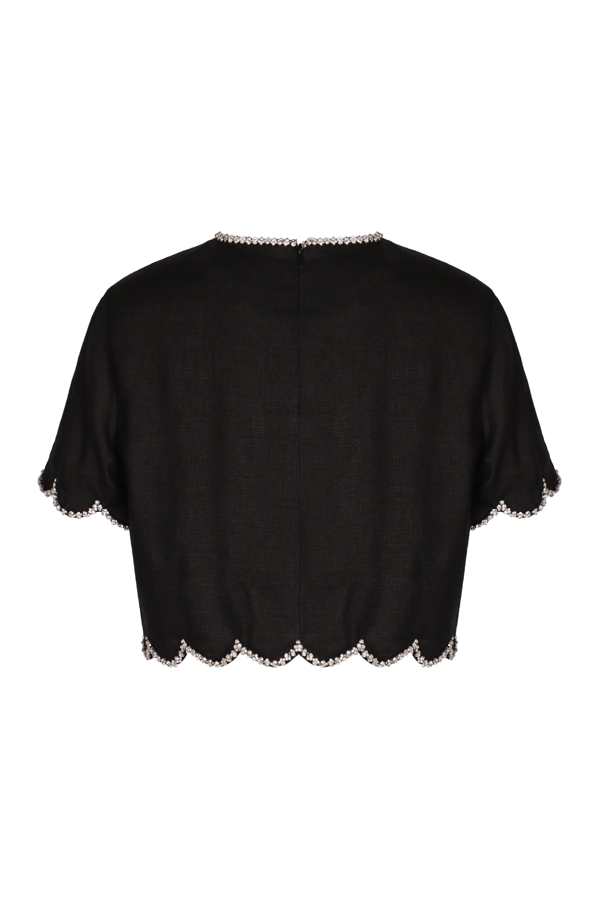 ZIMMERMANN Linen Tank Top with Stone Embellishments - SS25