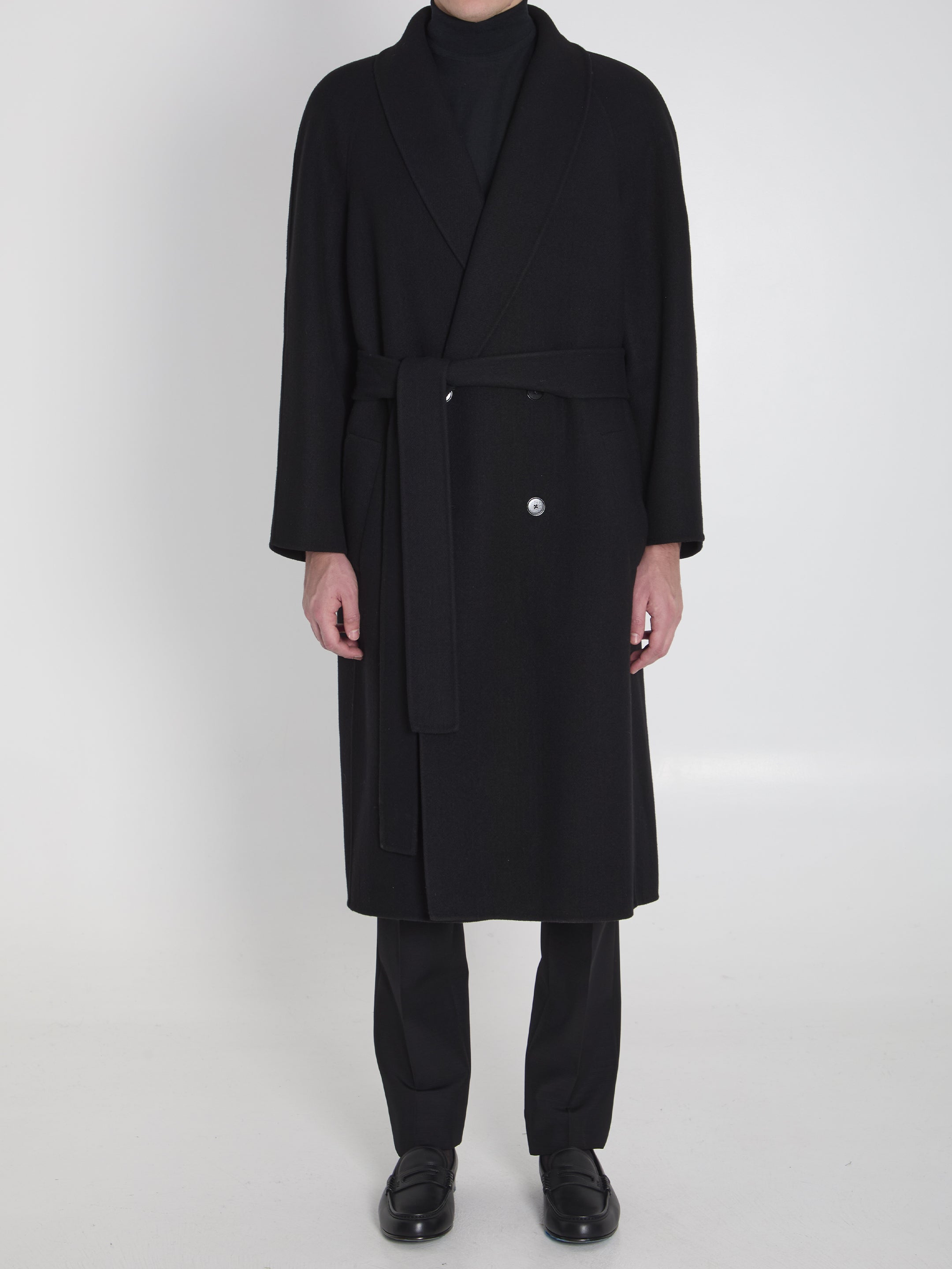 THE ROW Oversized Wool and Cashmere Jacket with Scarf Lapel - Size M