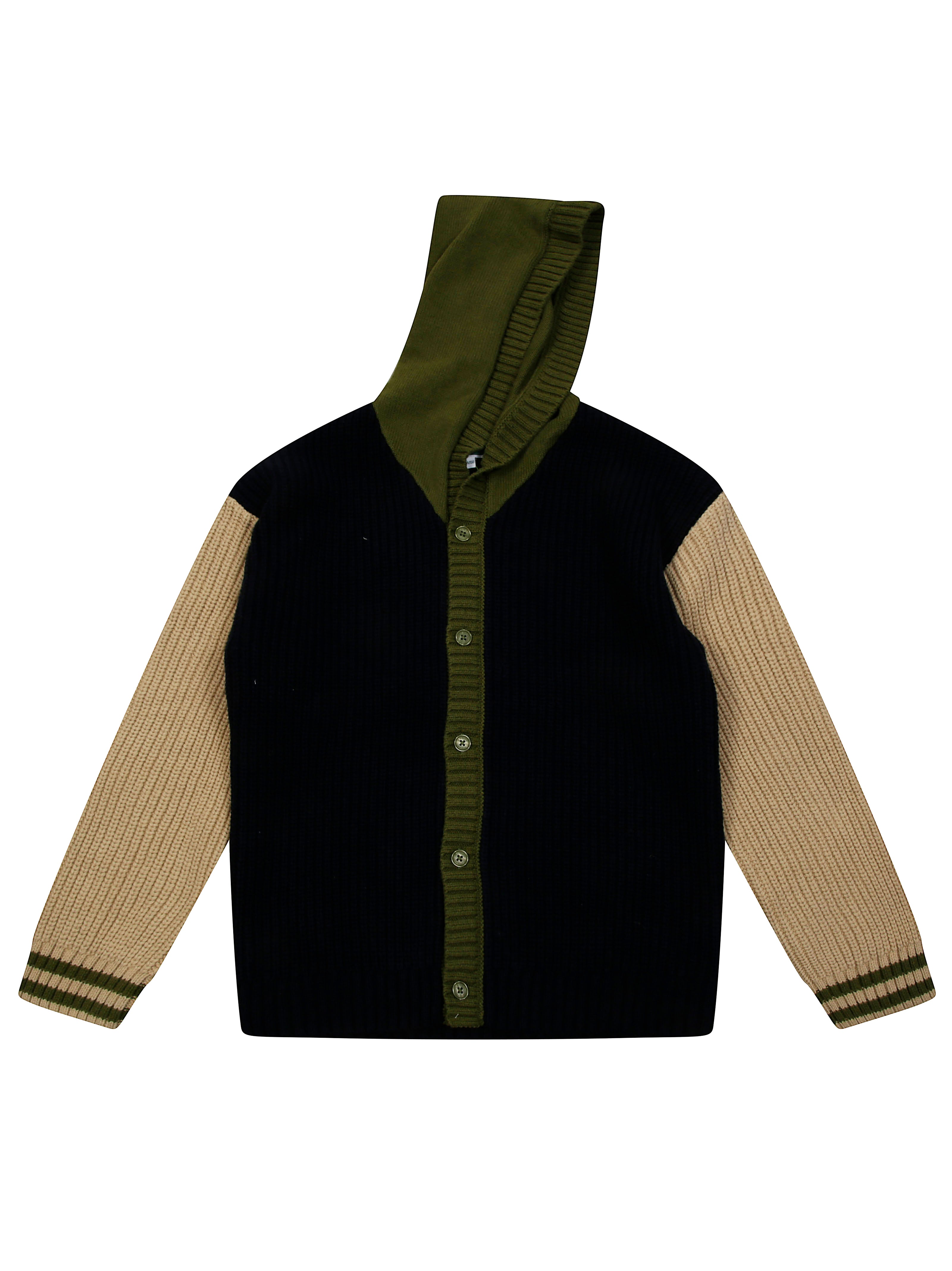 KENZO Color Block Cardigan with Hood for Kids