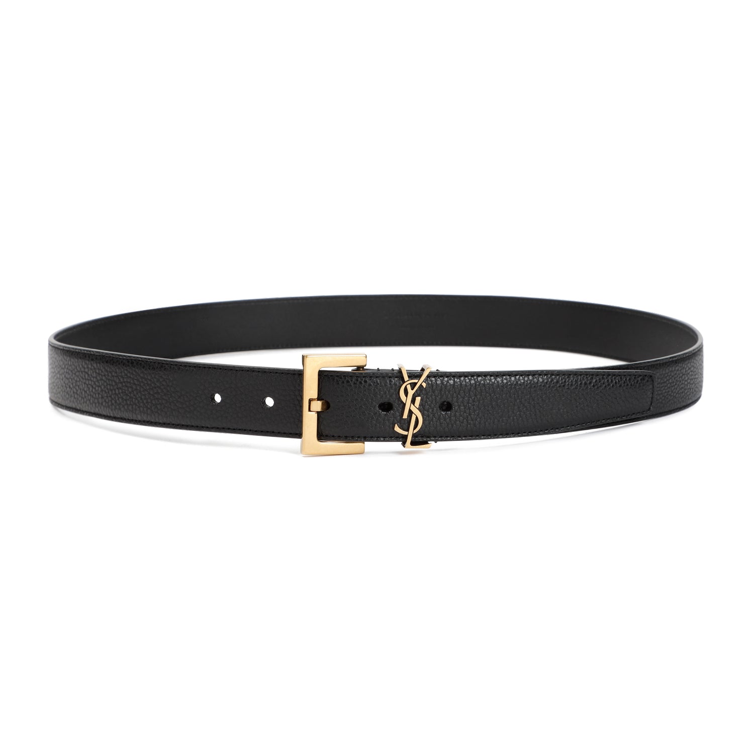 SAINT LAURENT Grained Leather Belt - 2.8cm Width