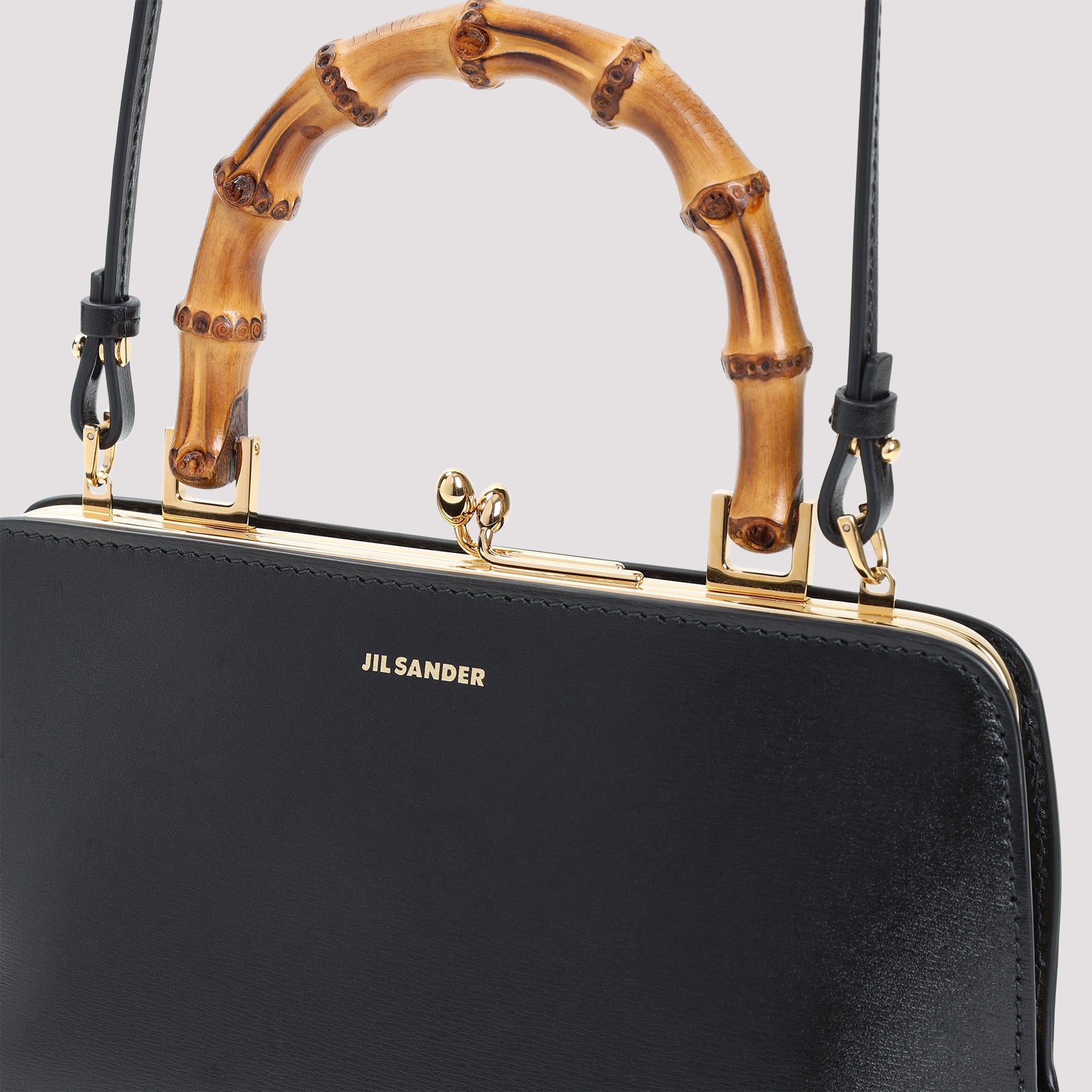 JIL SANDER Mini Bamboo Handbag - Elegant Leather Design (W:19.5cm H:11cm D:5.5cm)