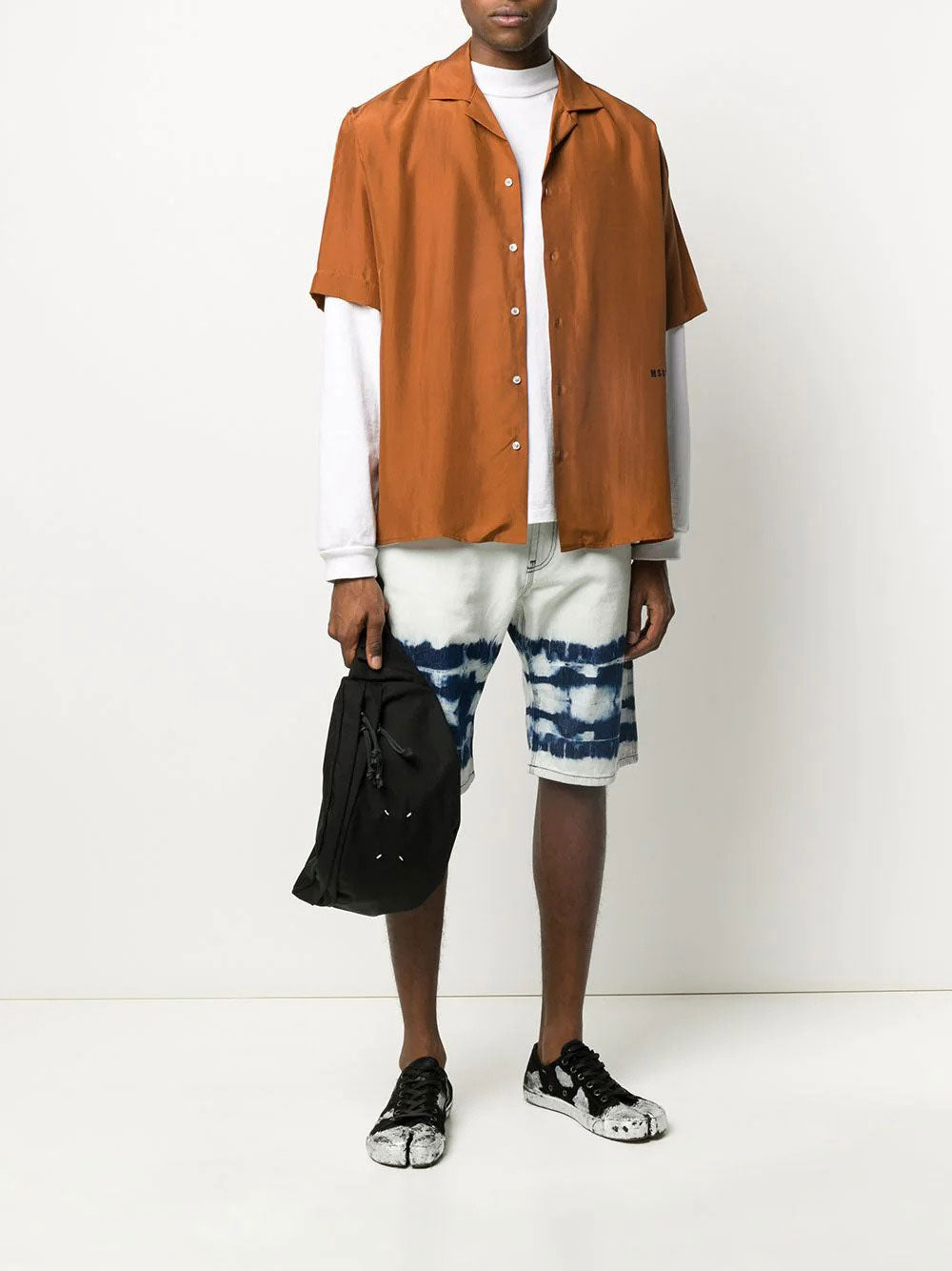 MSGM Men's Comfortable Mini Polyester Blend Shorts