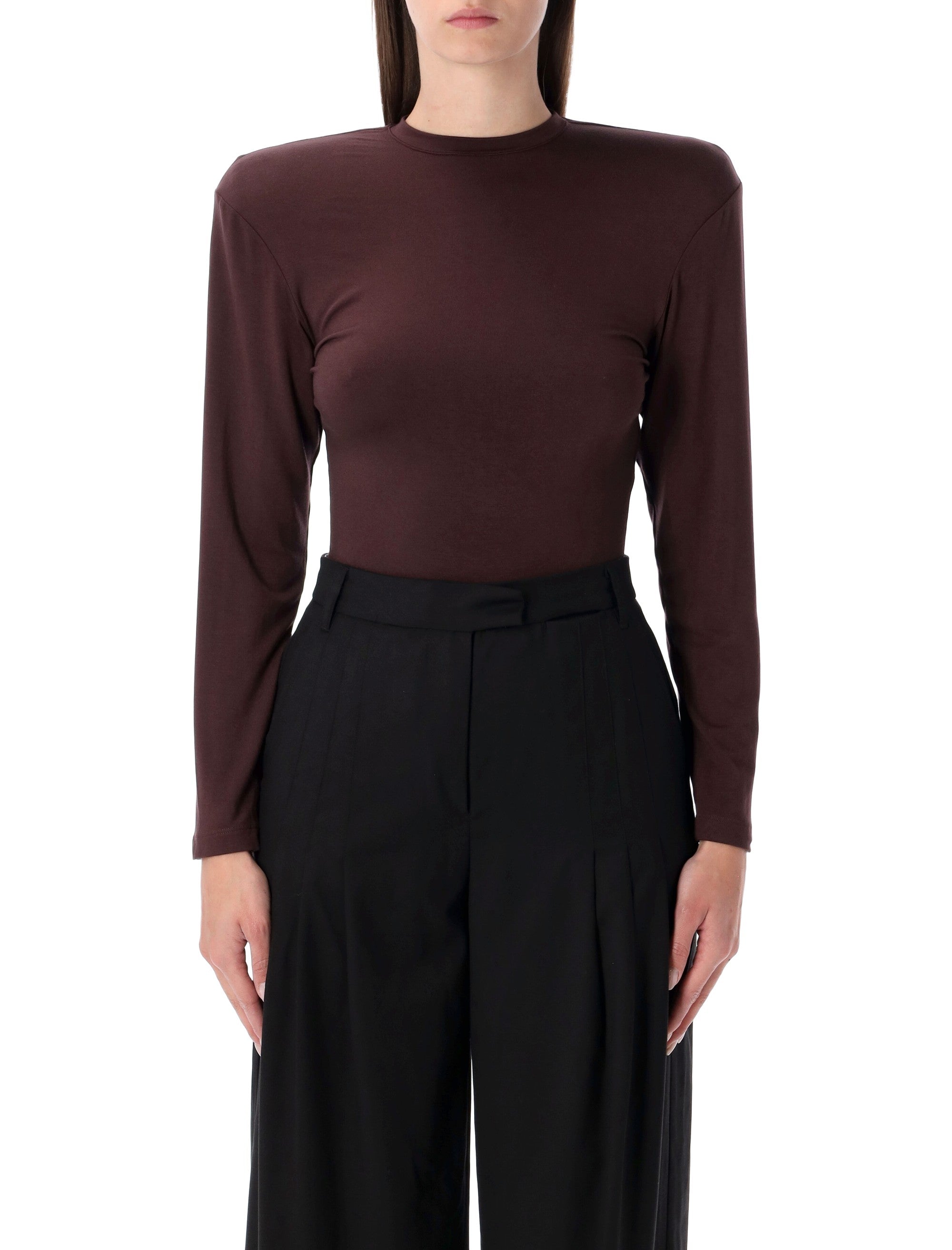 MAGDA BUTRYM Refined Mini T-Shirt Bodysuit with Long Sleeves