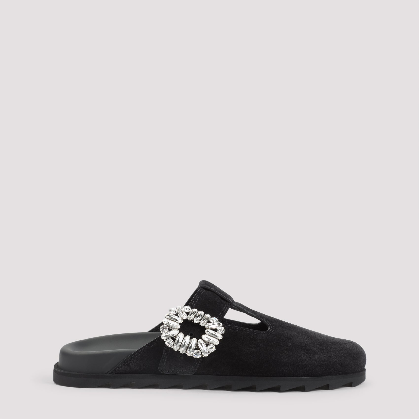 ROGER VIVIER Suede Mules with Crystals