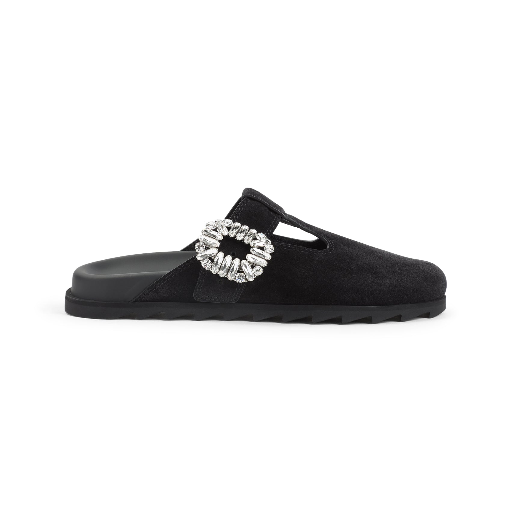 ROGER VIVIER Suede Mules with Crystals
