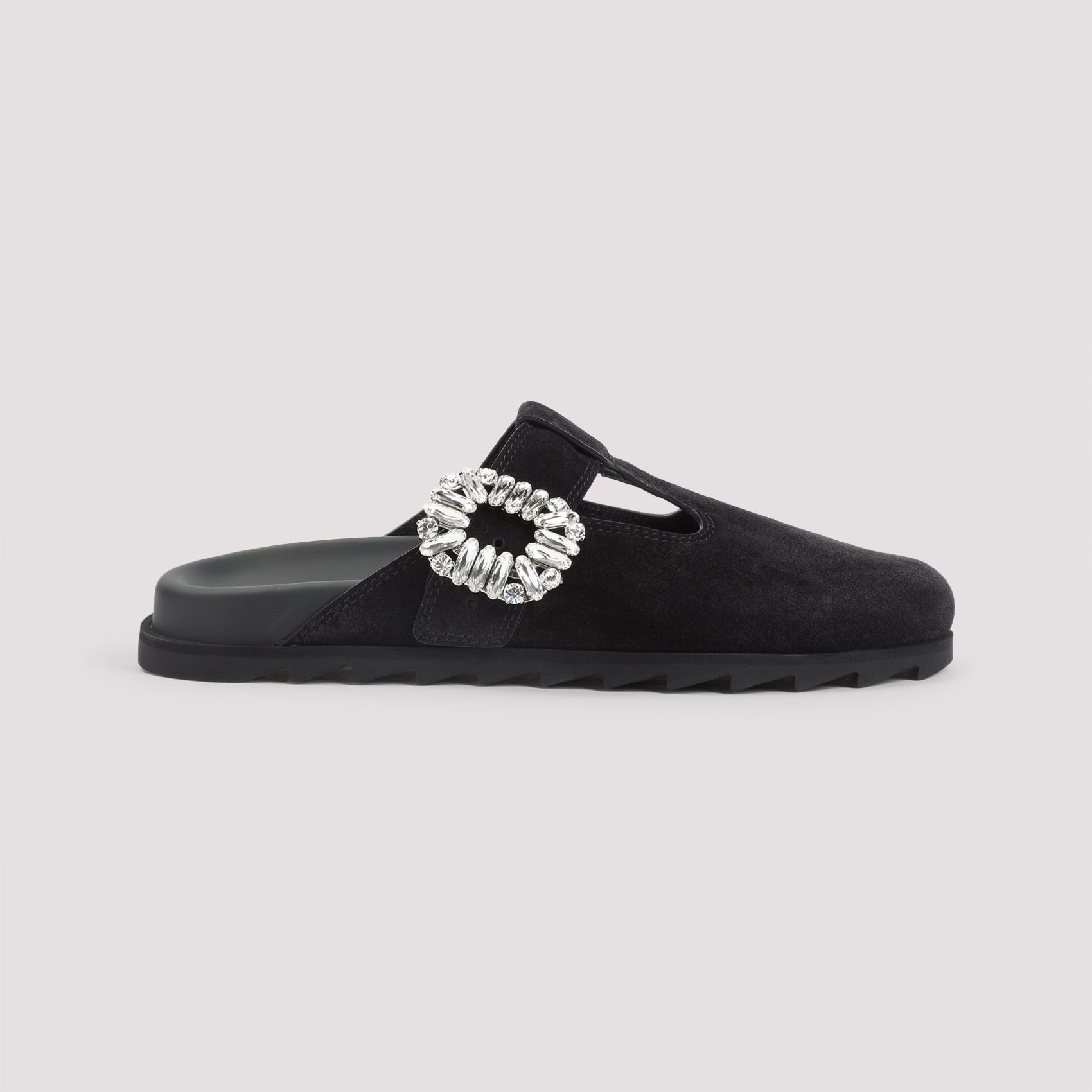 ROGER VIVIER Suede Mules with Crystals