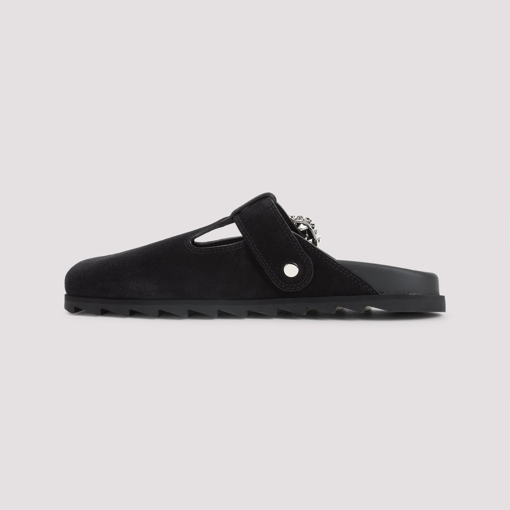 ROGER VIVIER Suede Mules with Crystals