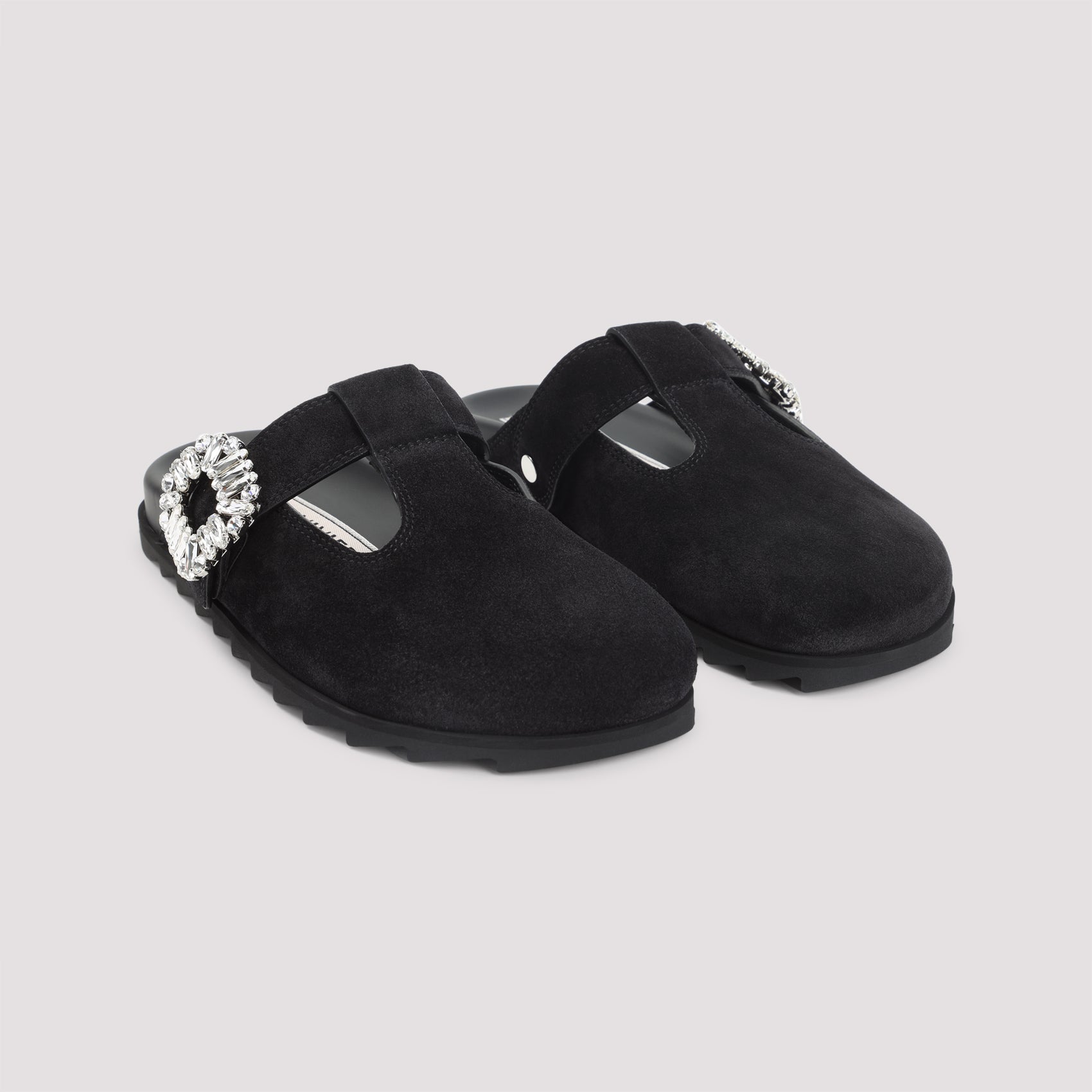 ROGER VIVIER Suede Mules with Crystals