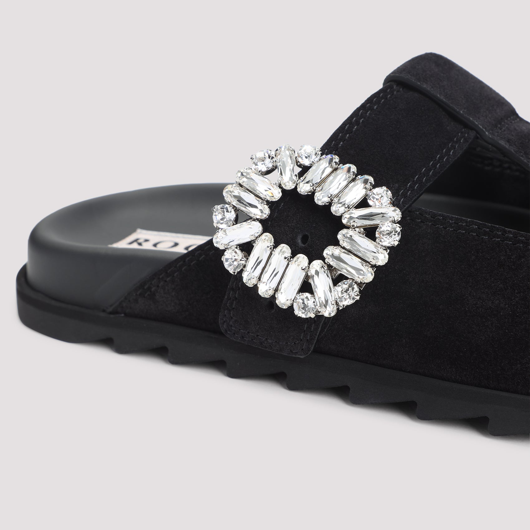 ROGER VIVIER Suede Mules with Crystals