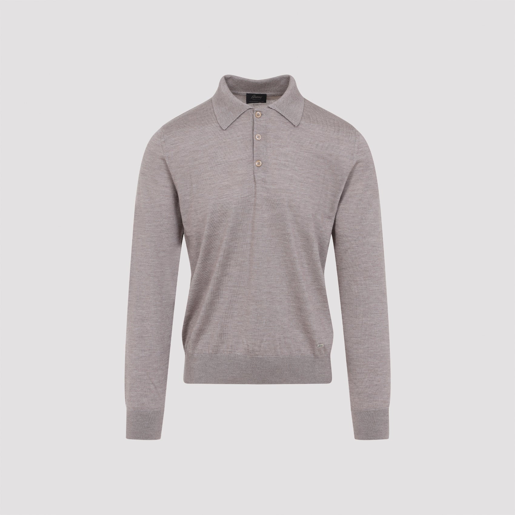BRIONI Long Sleeve Cashmere Polo for Men