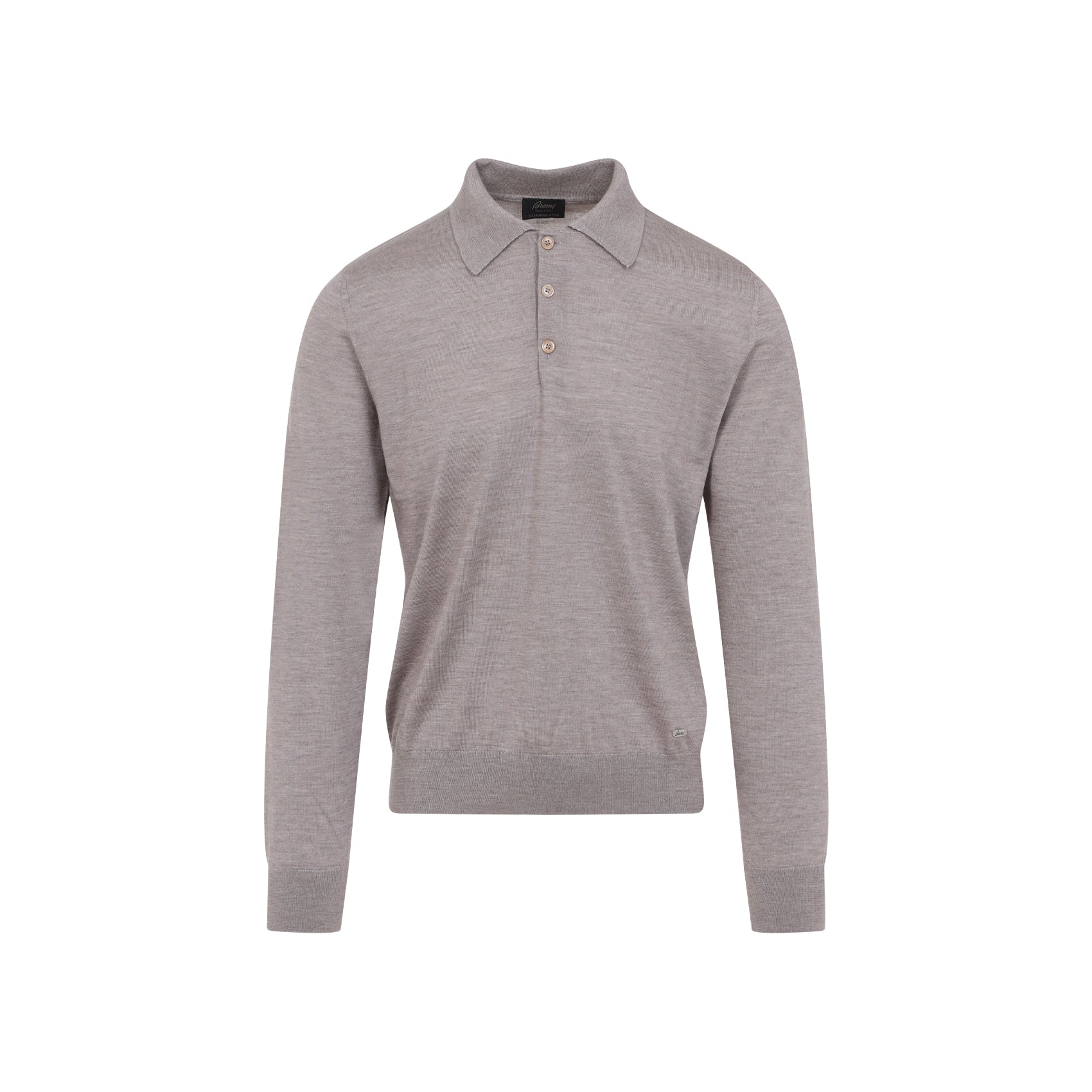 BRIONI Long Sleeve Cashmere Polo for Men