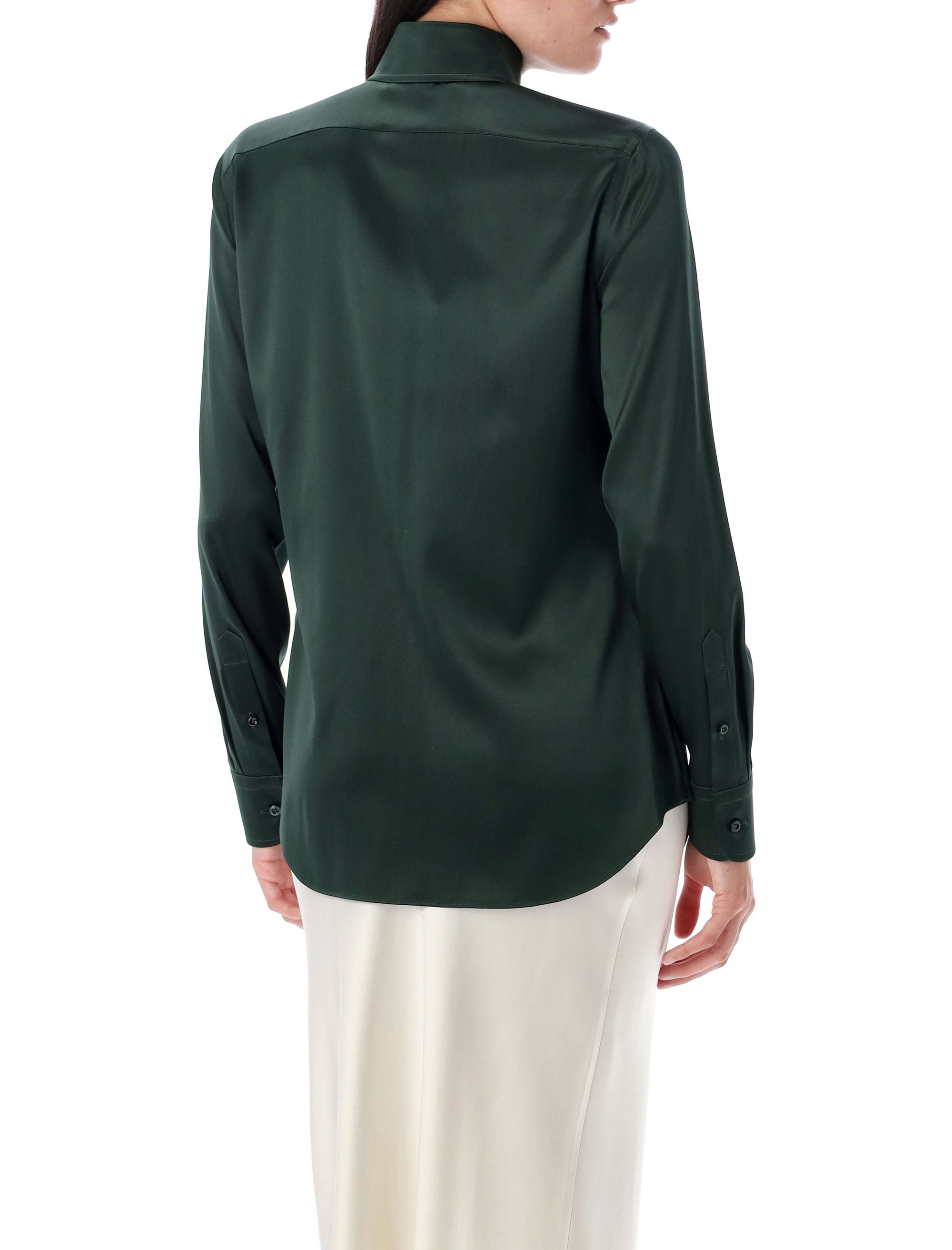 RALPH LAUREN Cameron Straight Fit Silk Shirt - Size 4