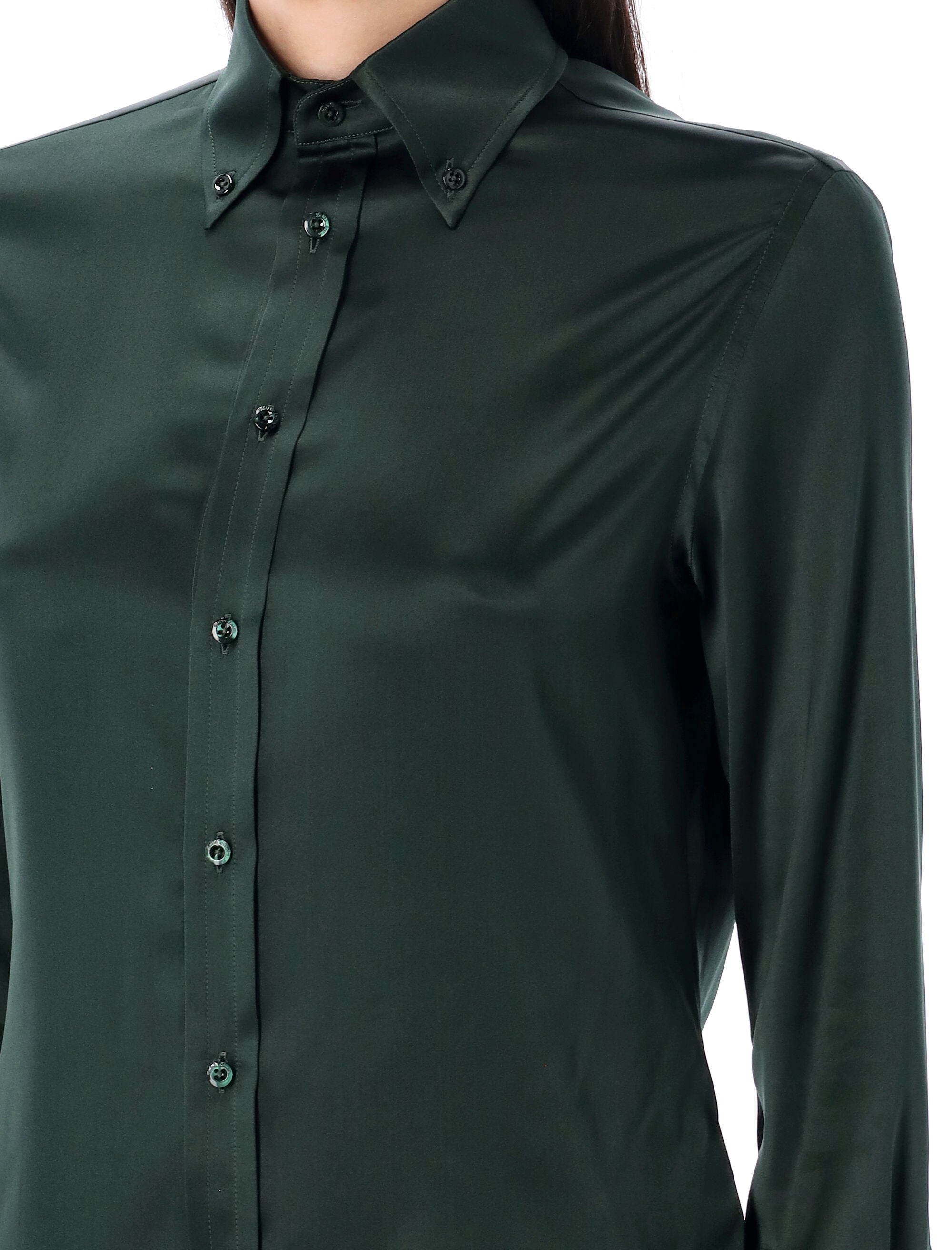 RALPH LAUREN Cameron Straight Fit Silk Shirt - Size 4
