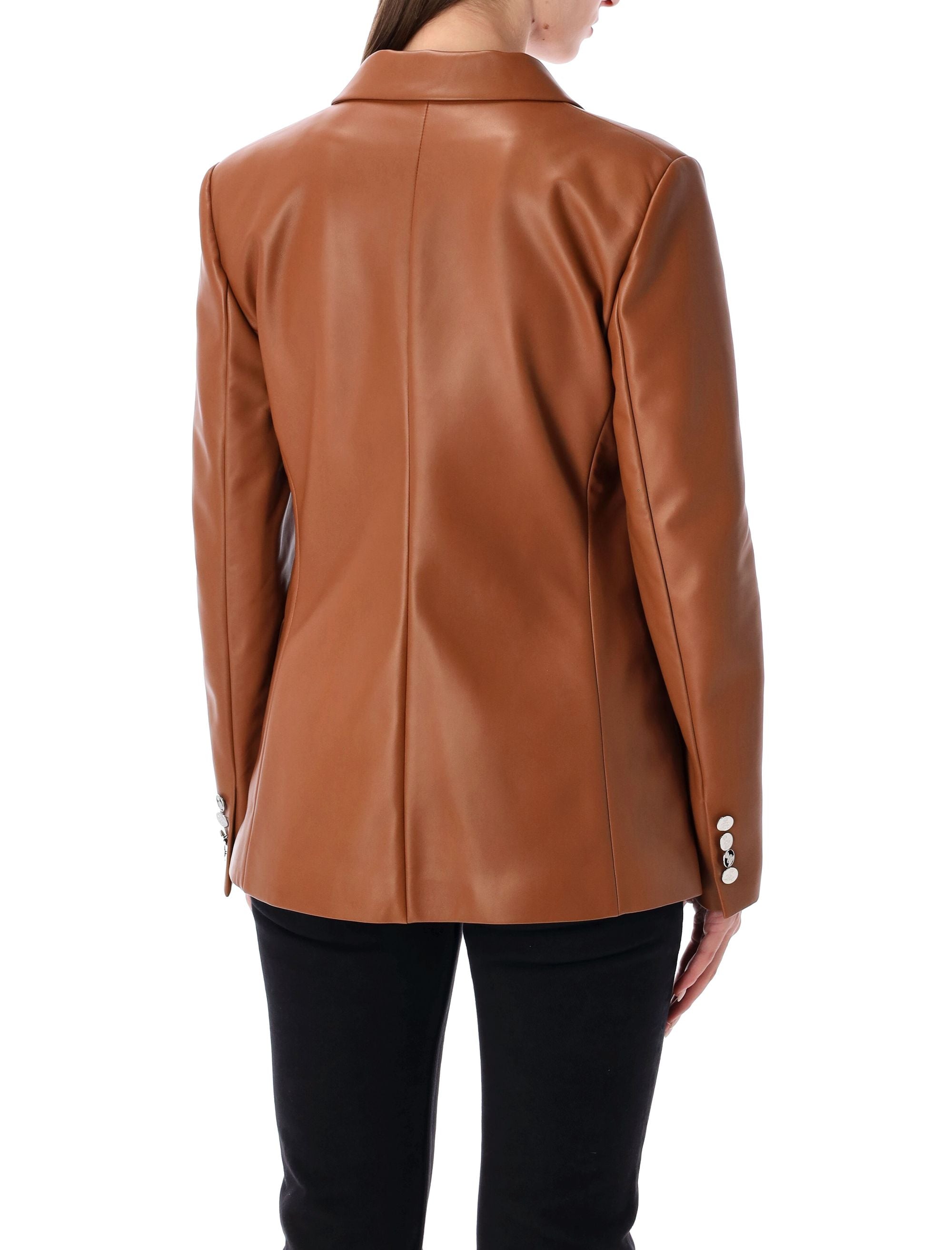 RALPH LAUREN Double-Breasted Leather Blazer - Size 6