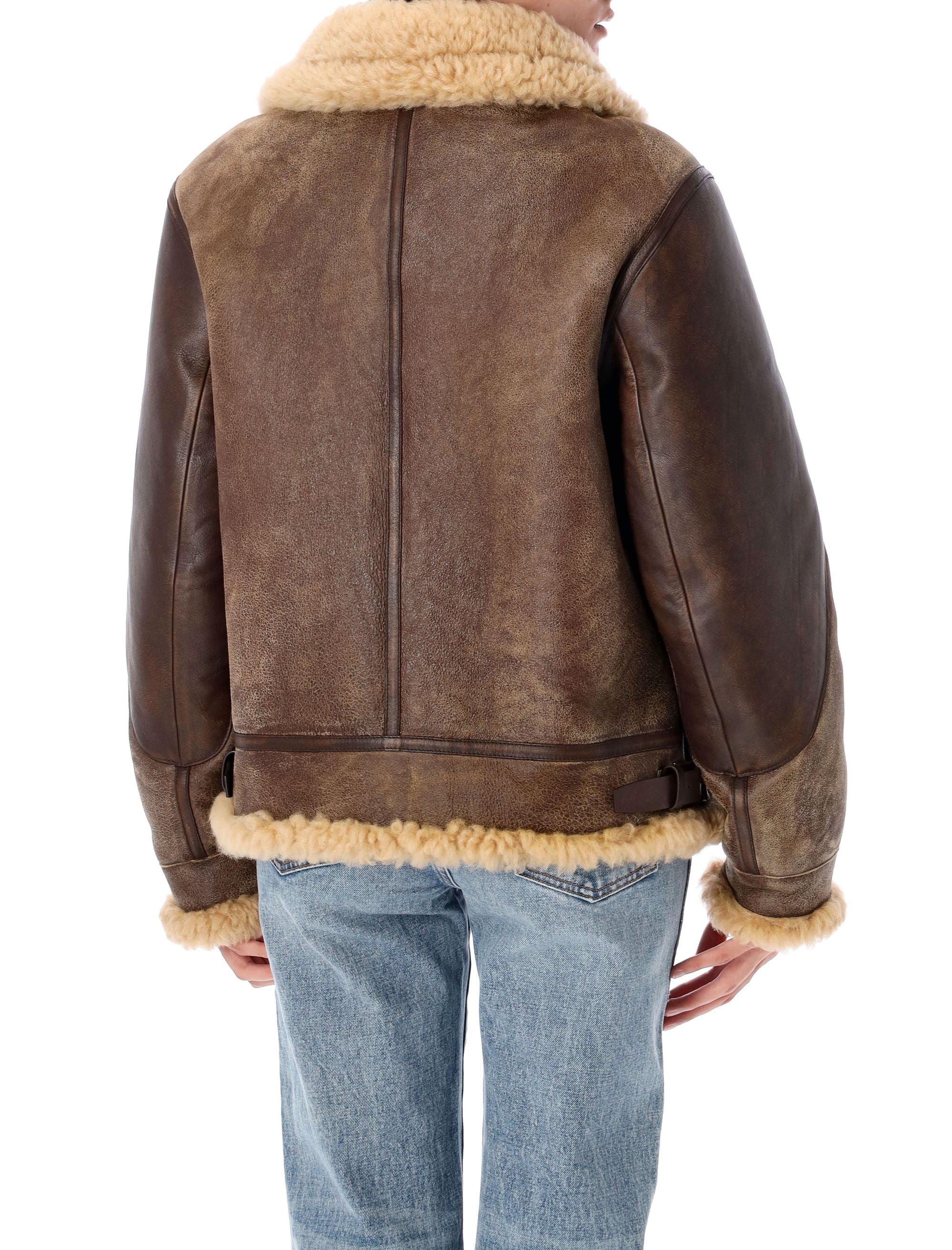 RALPH LAUREN Relaxed Fit Shearling Aviator Jacket Size 4
