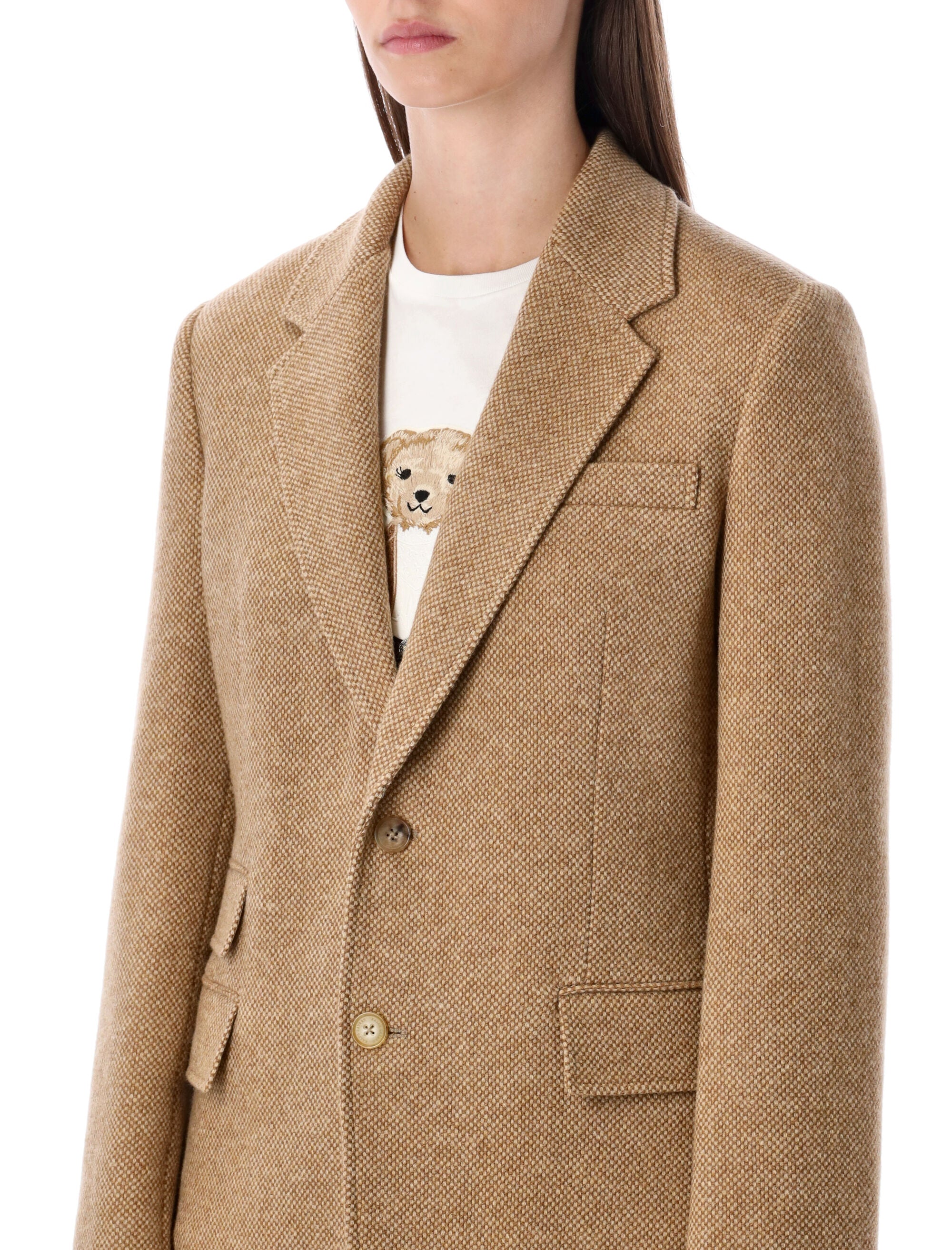 RALPH LAUREN Slim Basket-Weave Tweed Jacket - Size 4